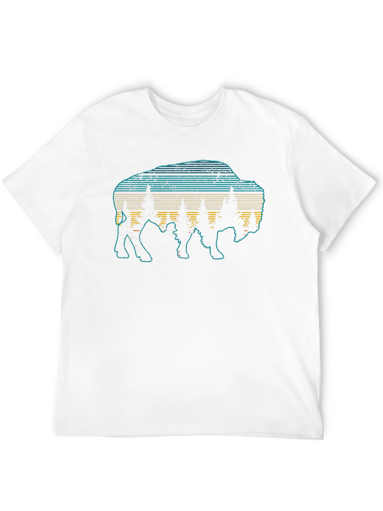 Retro Bison Graphic T-Shirt - Nature Inspired Design