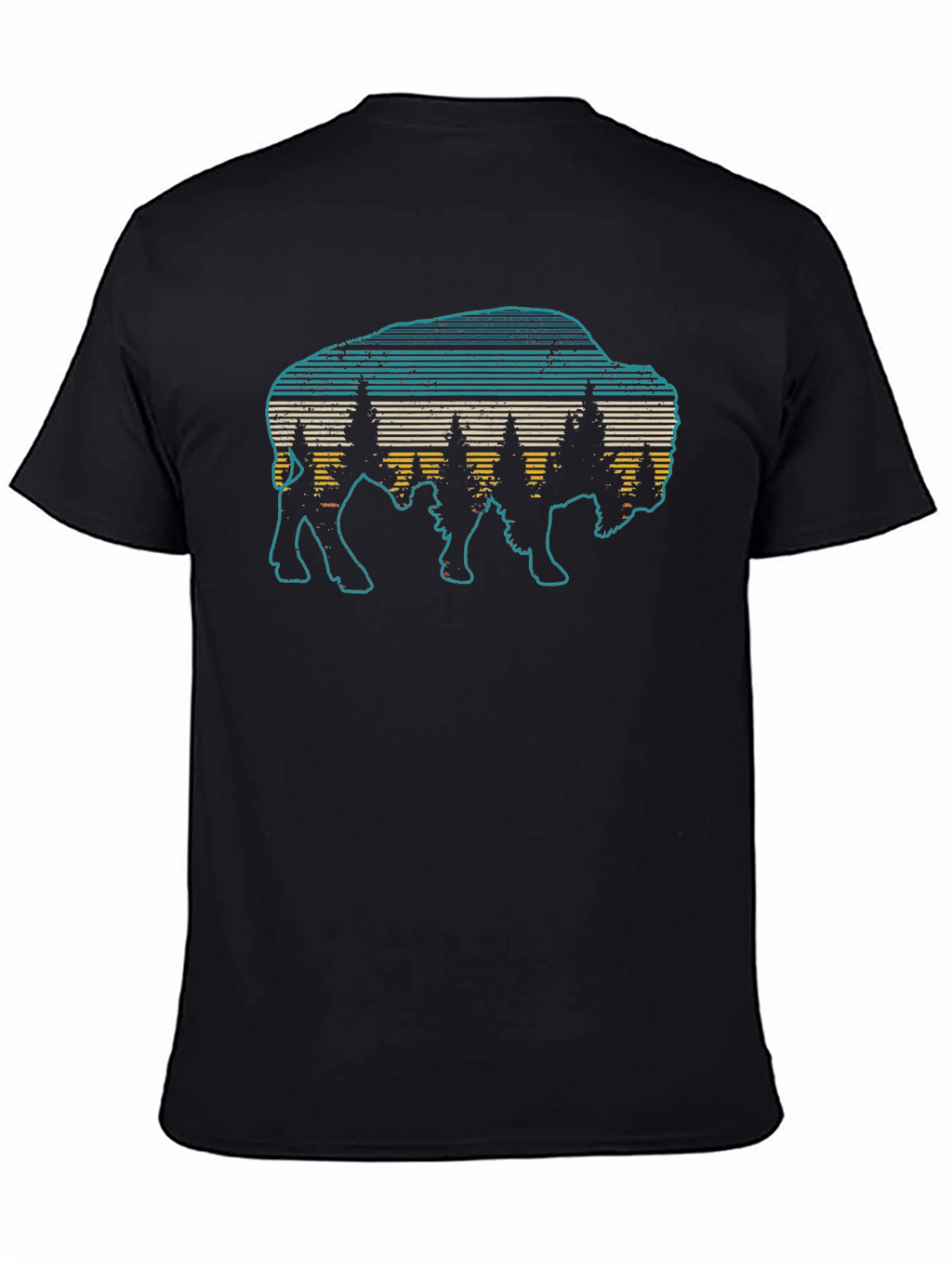 Retro Bison Graphic T-Shirt - Nature Inspired Design
