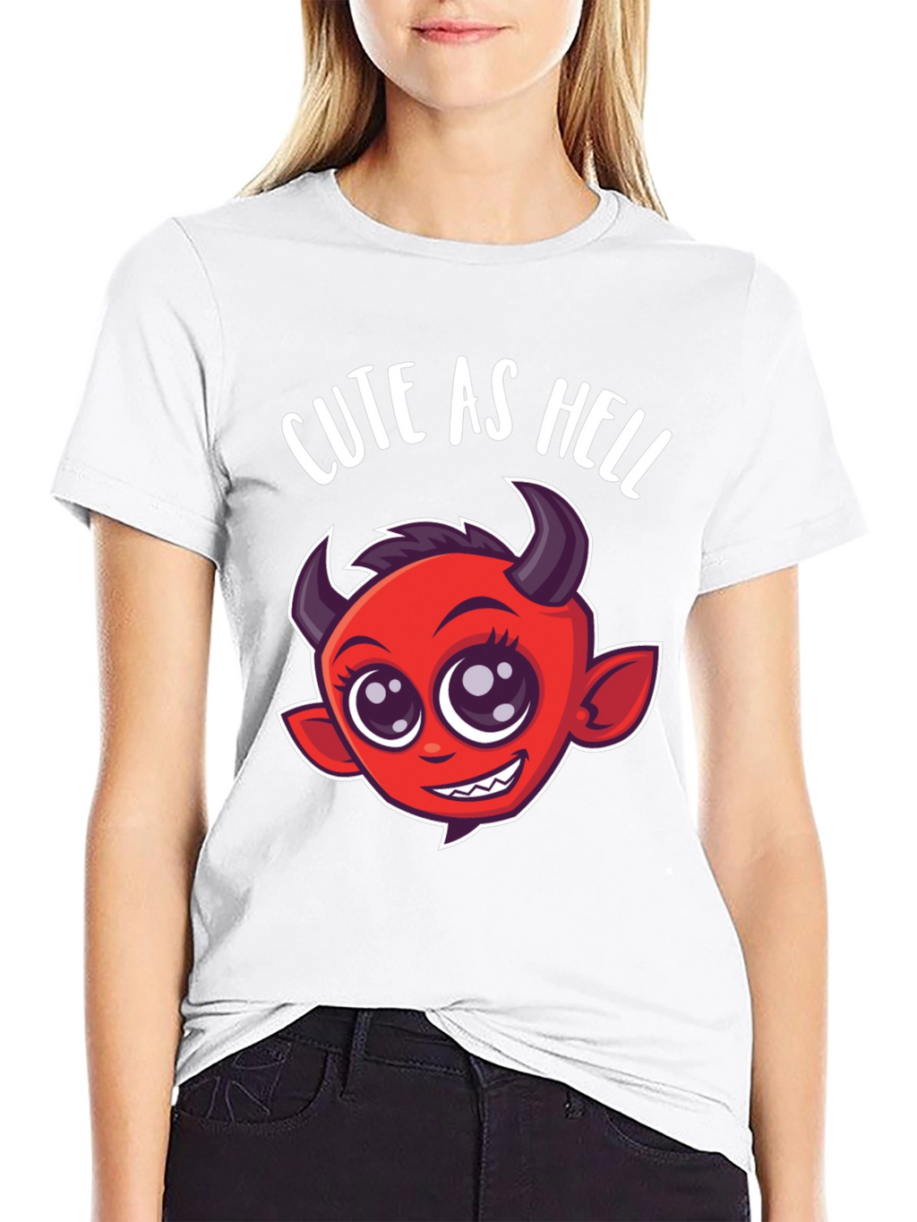 Cute as Hell T-Shirt - Devil Cartoon Graphic Tee