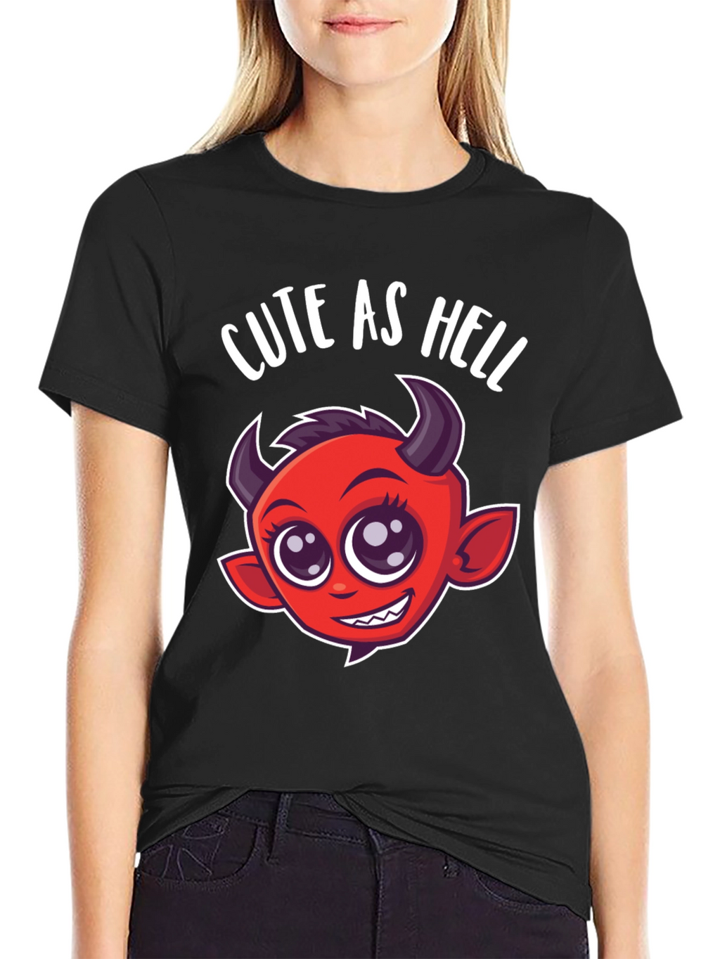 Cute as Hell T-Shirt - Devil Cartoon Graphic Tee