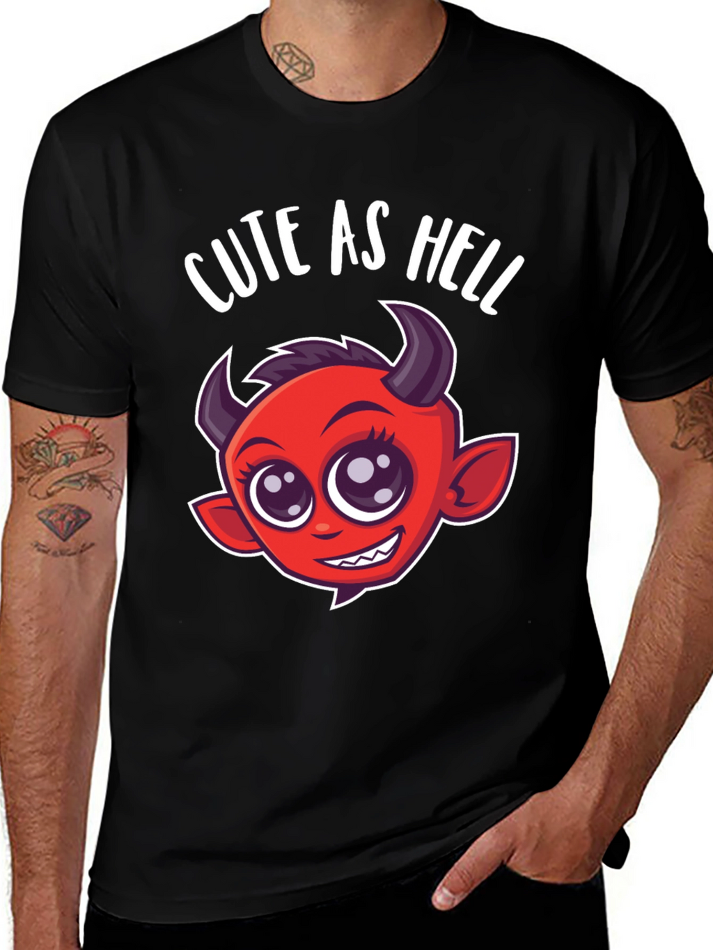 Cute as Hell T-Shirt - Devil Cartoon Graphic Tee