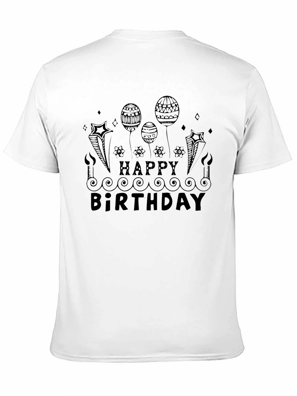 Happy Birthday Black Graphic Tee