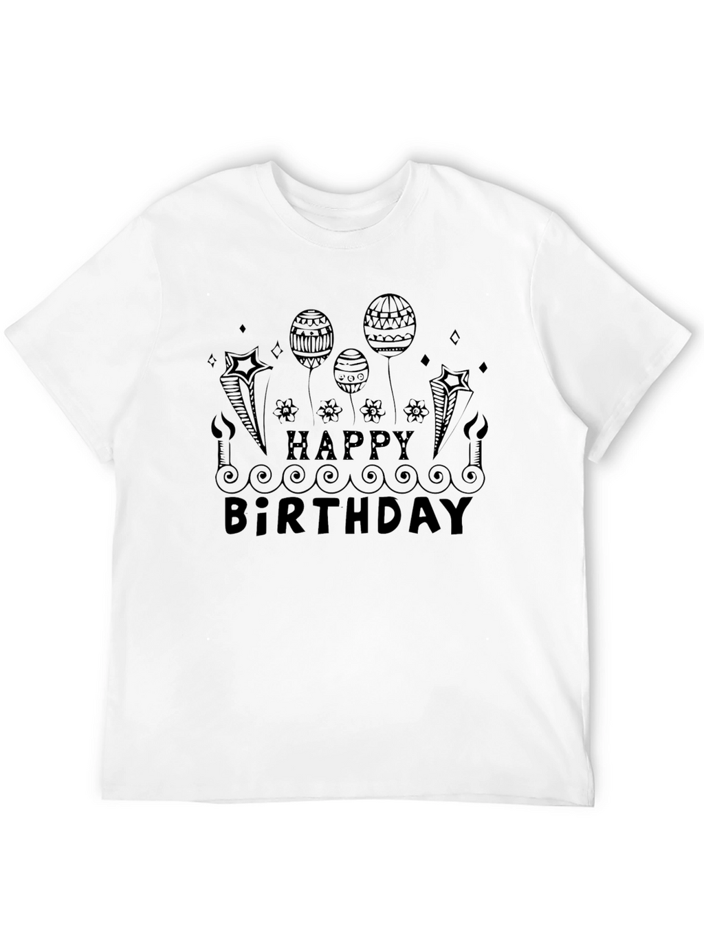 Happy Birthday Black Graphic Tee