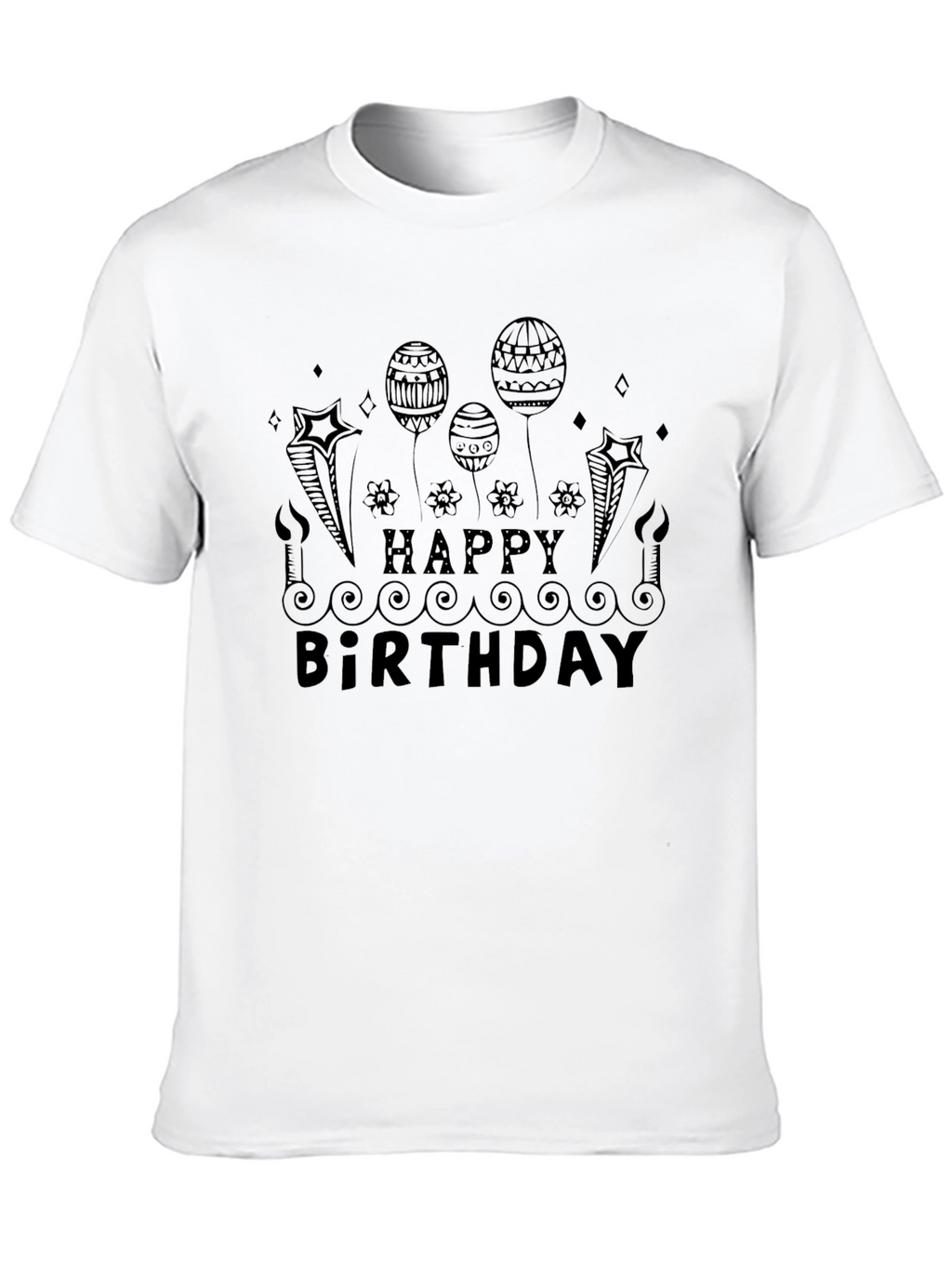 Happy Birthday Black Graphic Tee