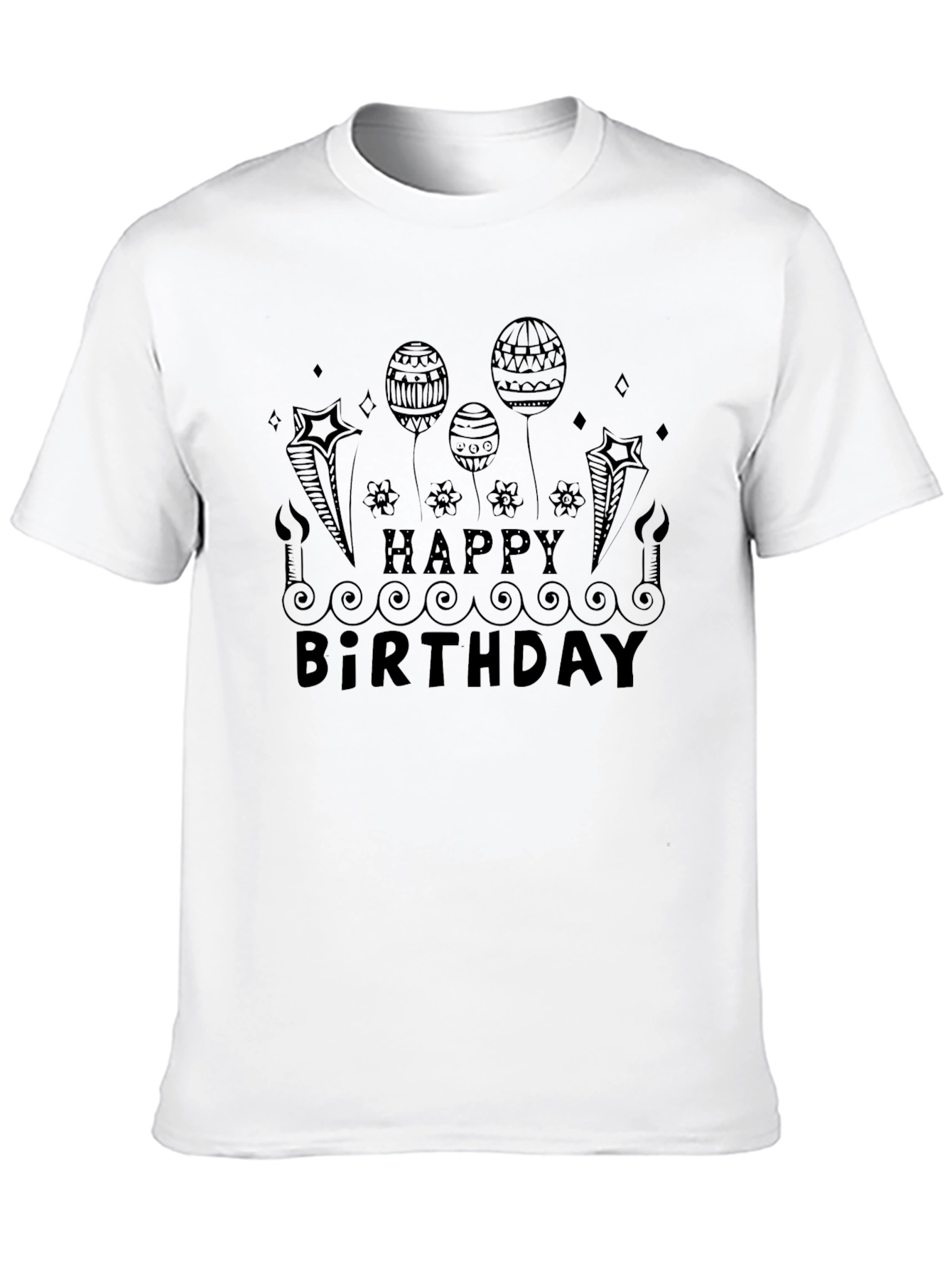 Happy Birthday Black Graphic Tee
