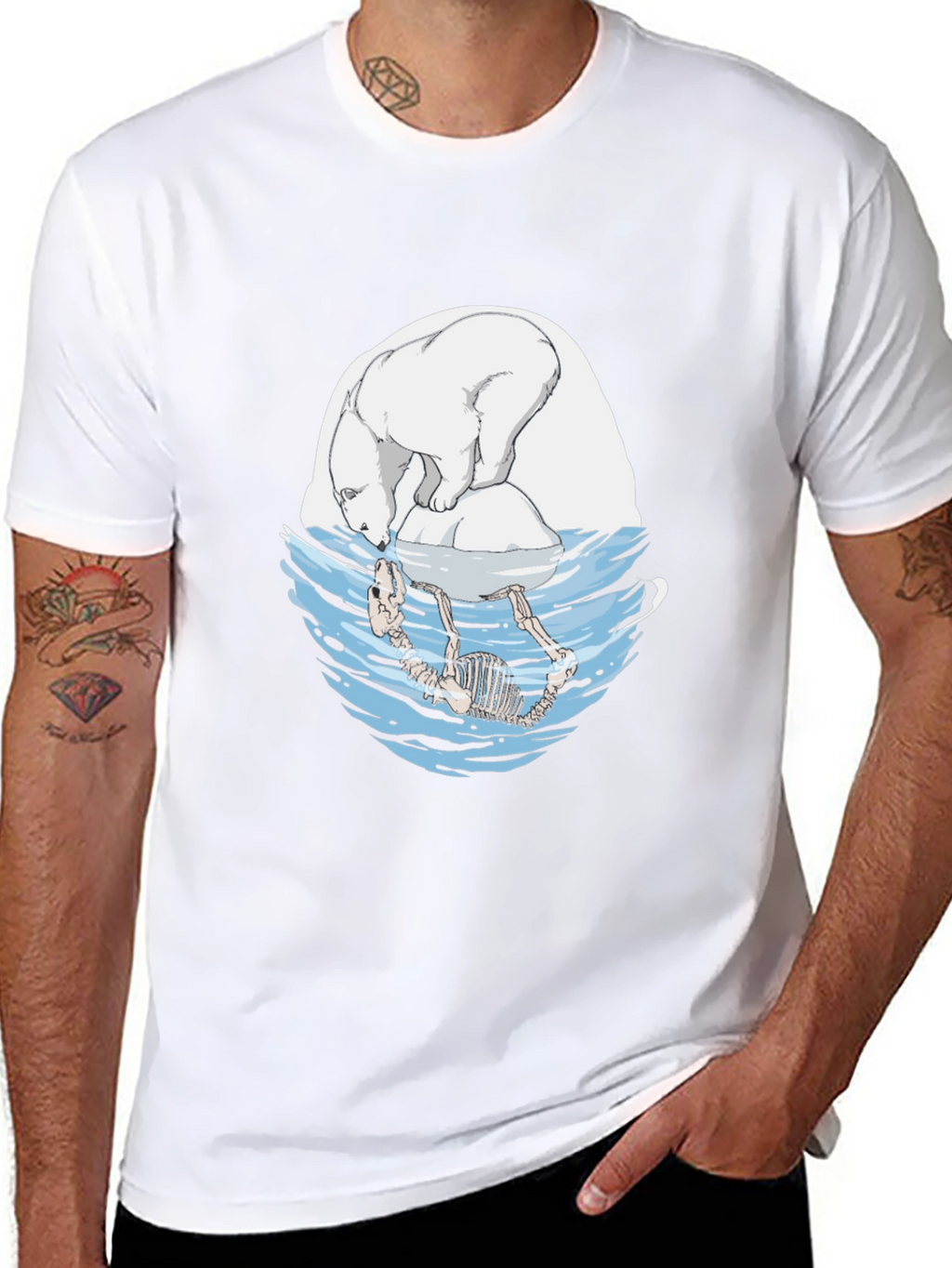 Polar Bear Graphic Tee - Climate Change Awareness
