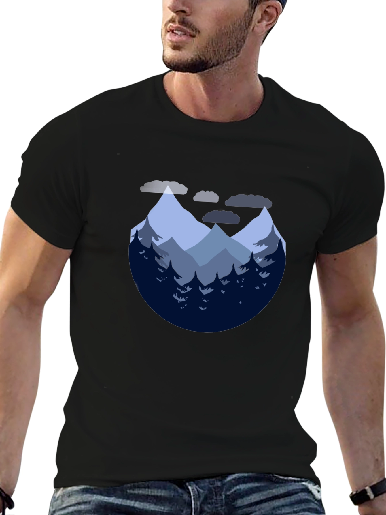 Mountain Graphic Tee - Nature Lovers Black T-Shirt