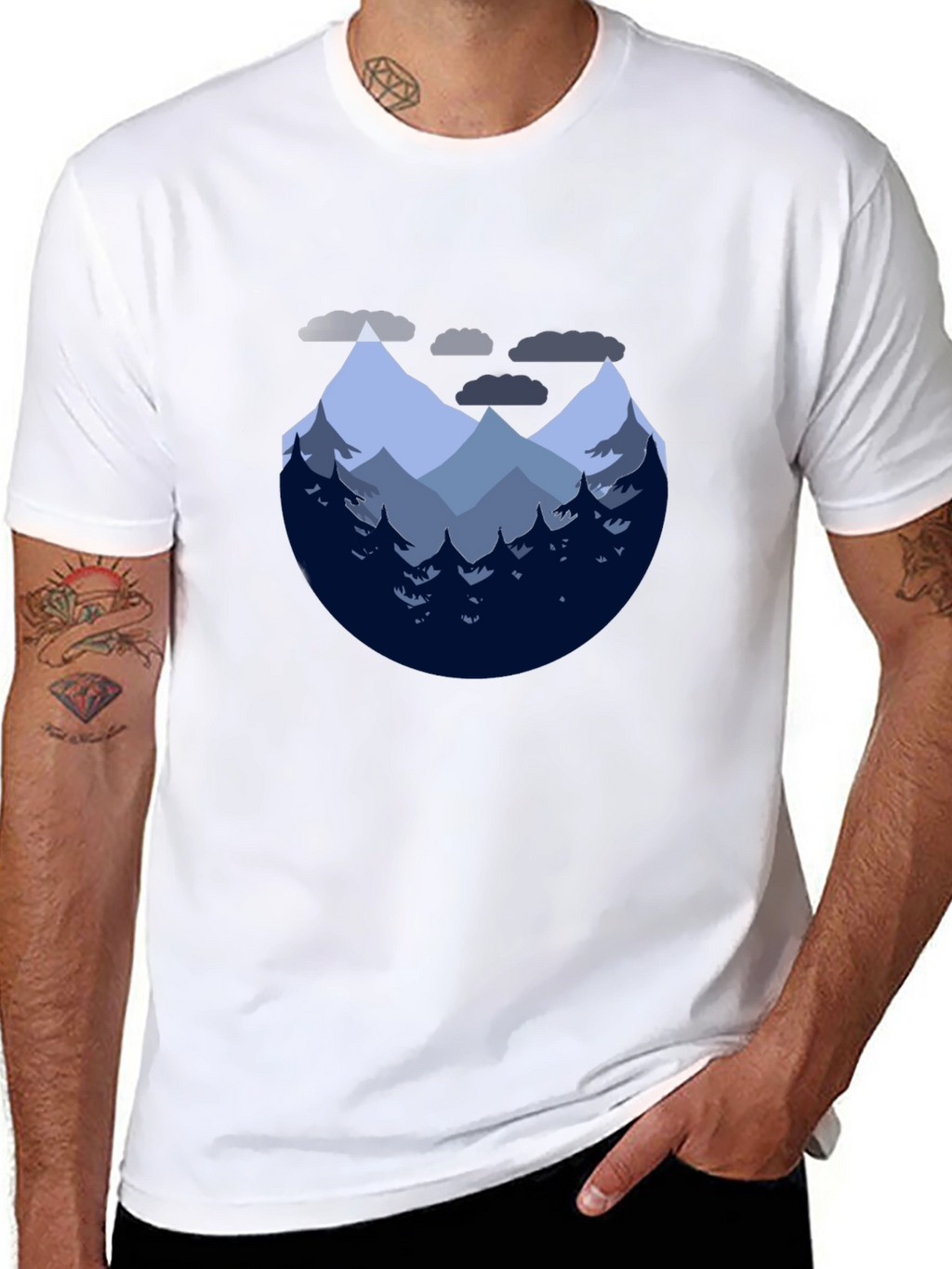 Mountain Graphic Tee - Nature Lovers Black T-Shirt