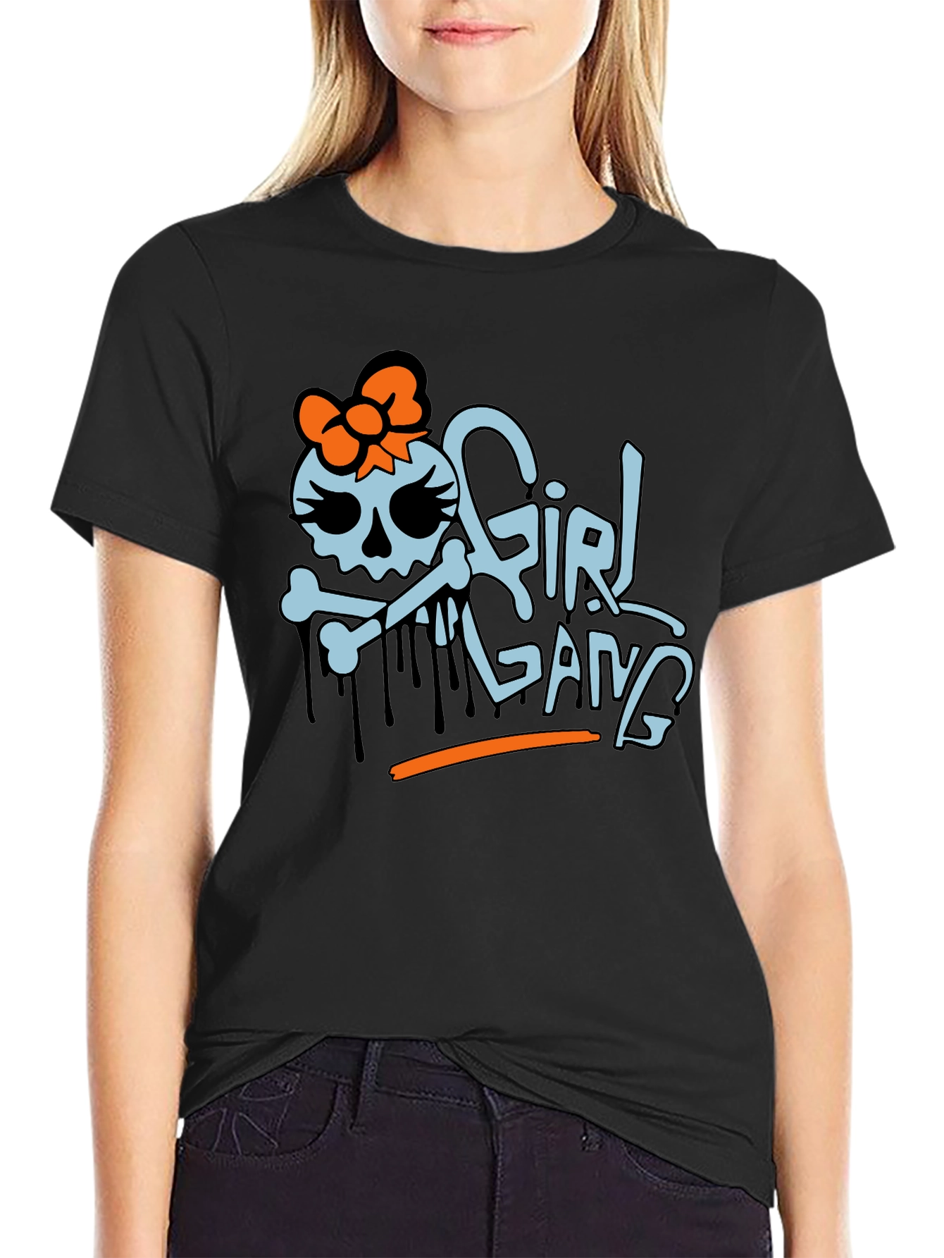 Girl Gang Graphic T-Shirt - Trendy Skull Design