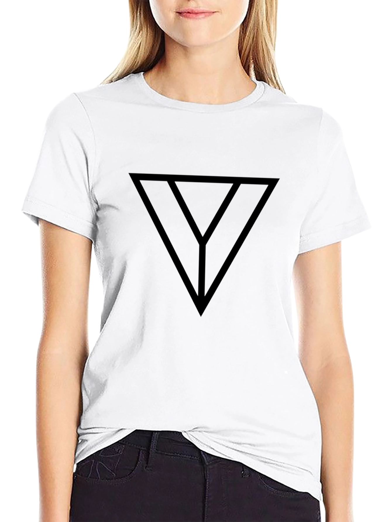 Modern Graphic Tee - Black Triangle Y Design