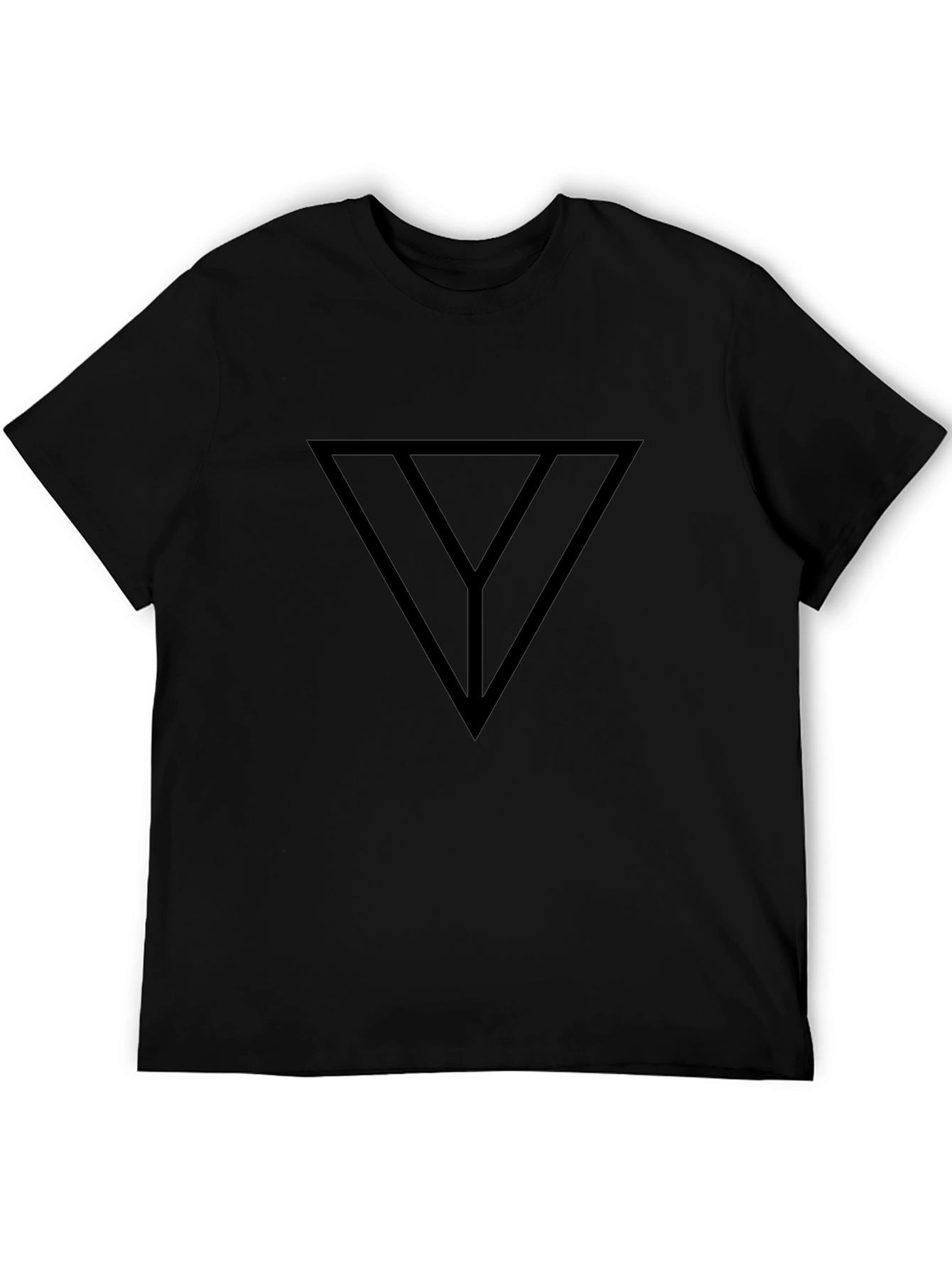 Modern Graphic Tee - Black Triangle Y Design