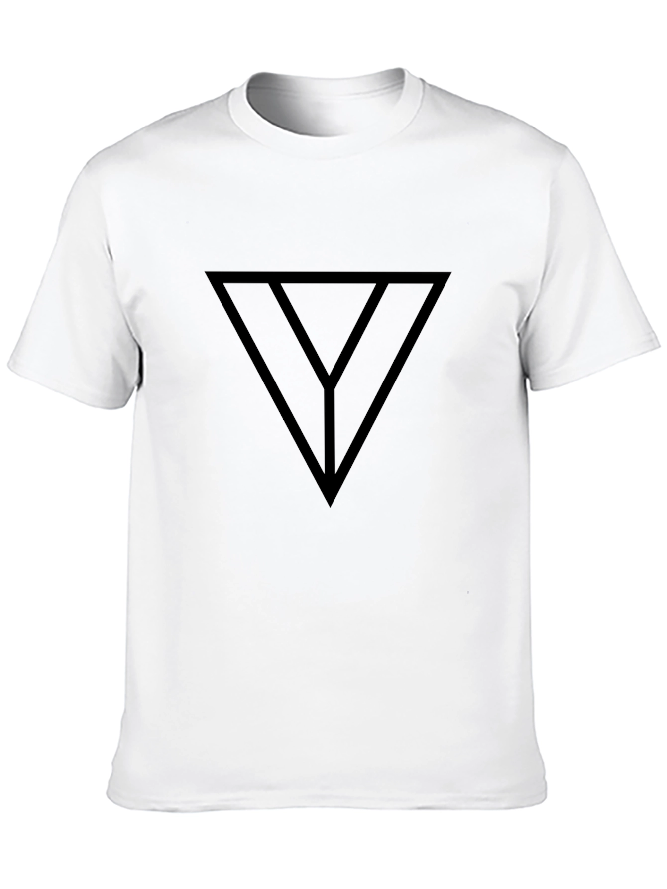 Modern Graphic Tee - Black Triangle Y Design