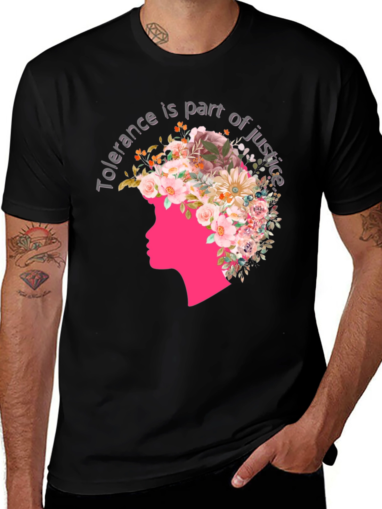 Tolerance Justice Floral Graphic Tee
