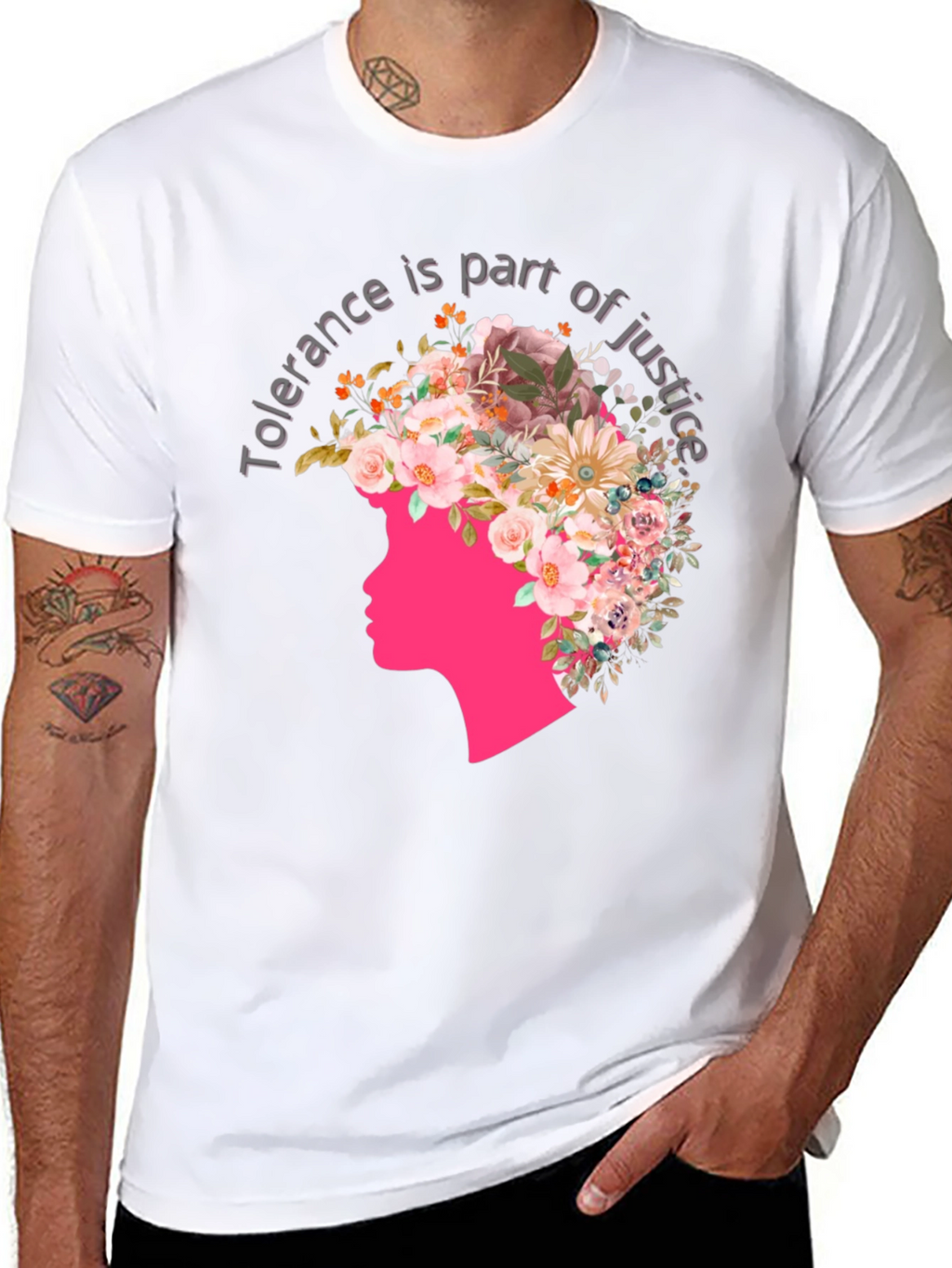 Tolerance Justice Floral Graphic Tee