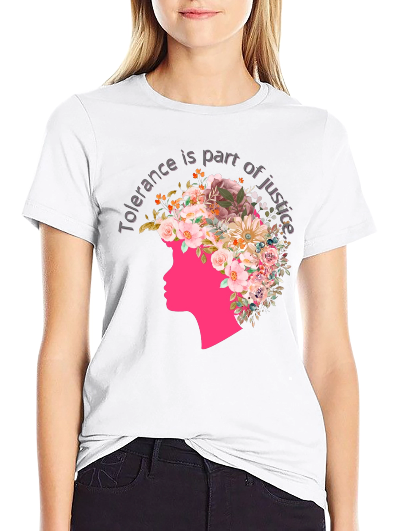 Tolerance Justice Floral Graphic Tee