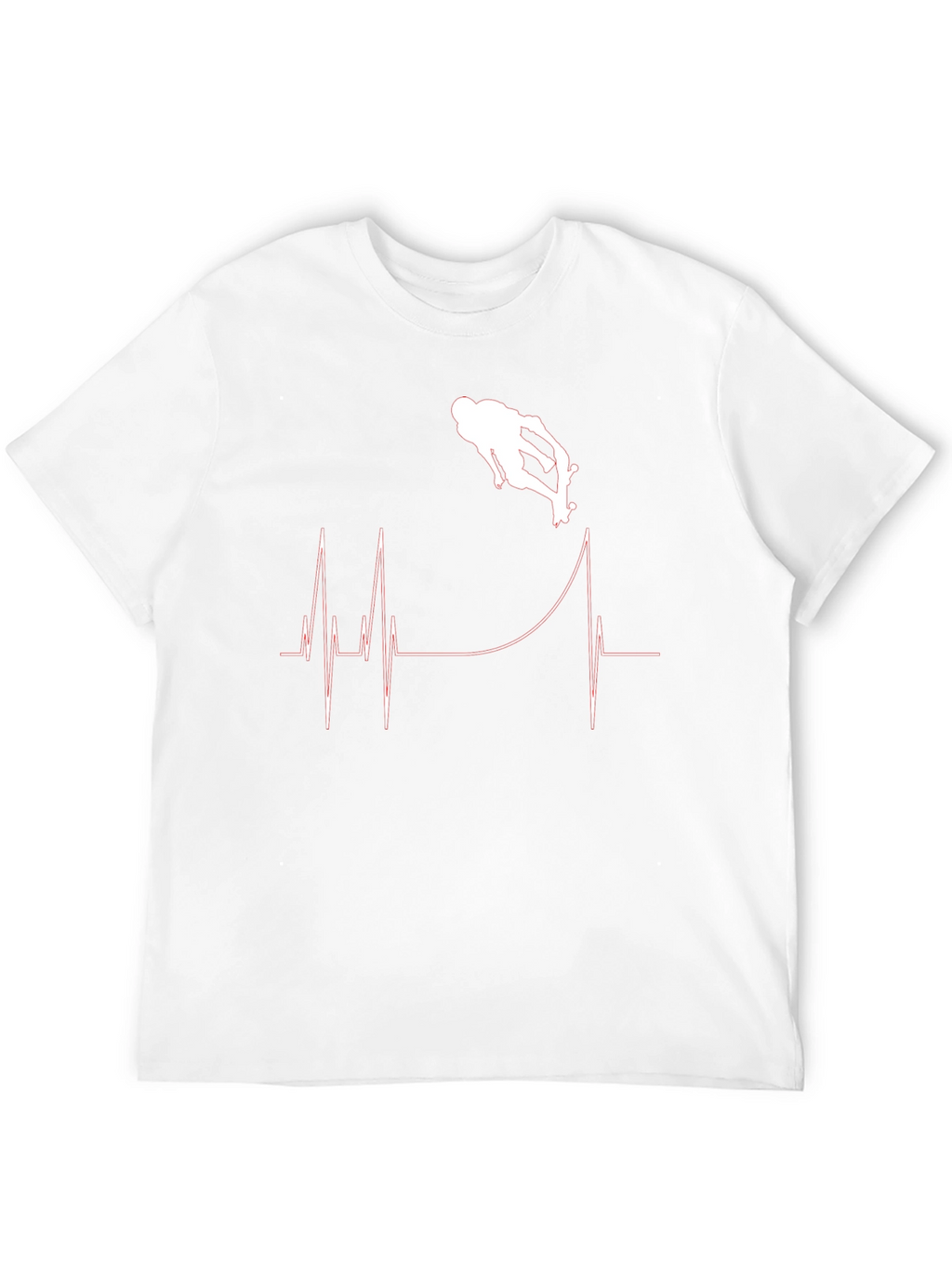 Skateboarding Heartbeat Graphic T-Shirt - Black