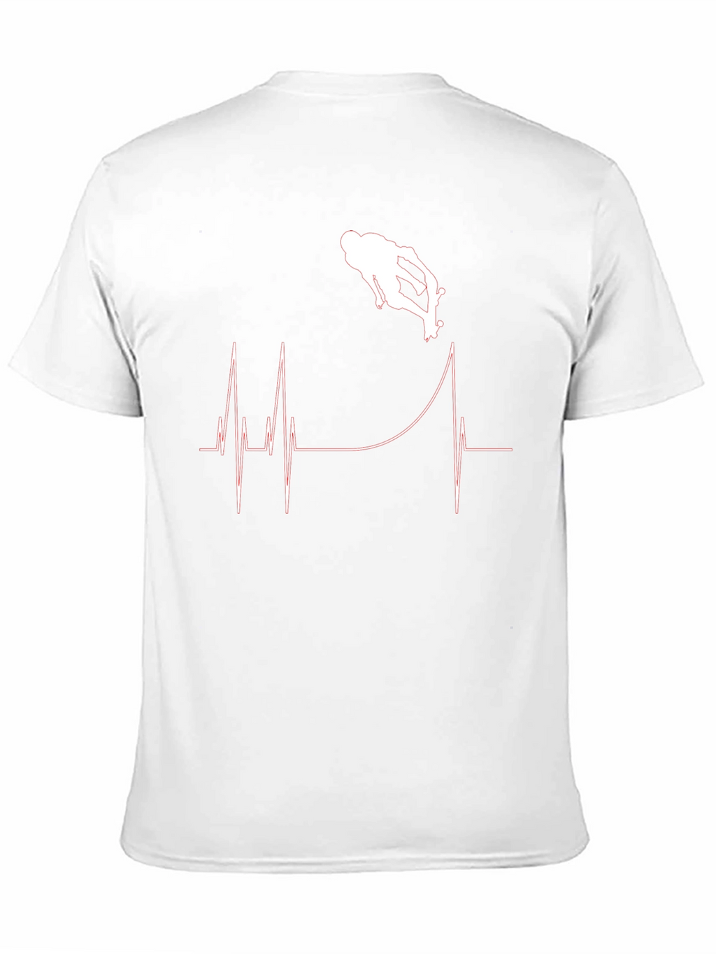 Skateboarding Heartbeat Graphic T-Shirt - Black