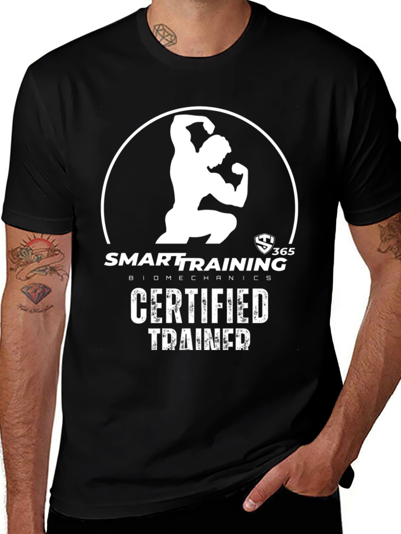 Certified Trainer Black T-Shirt: Smart Training Biomechanics