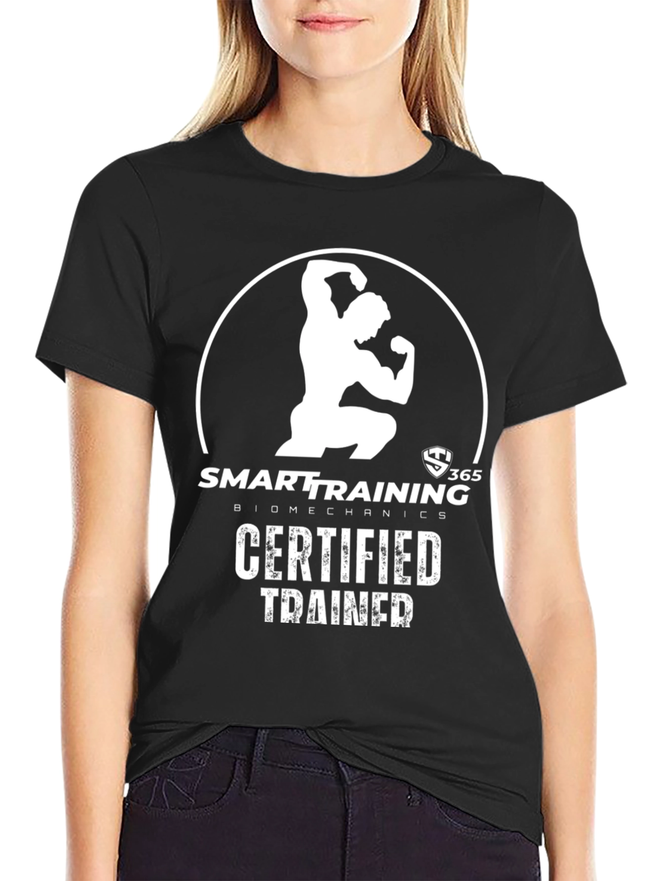 Certified Trainer Black T-Shirt: Smart Training Biomechanics
