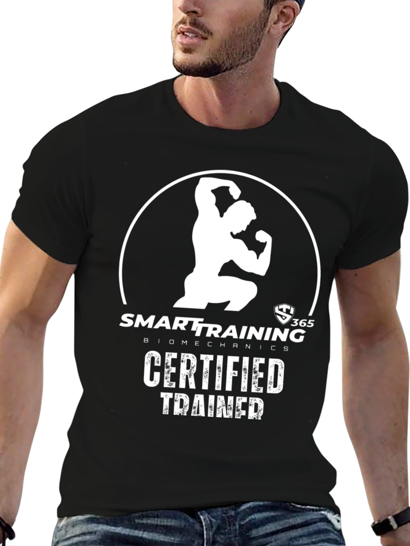 Certified Trainer Black T-Shirt: Smart Training Biomechanics