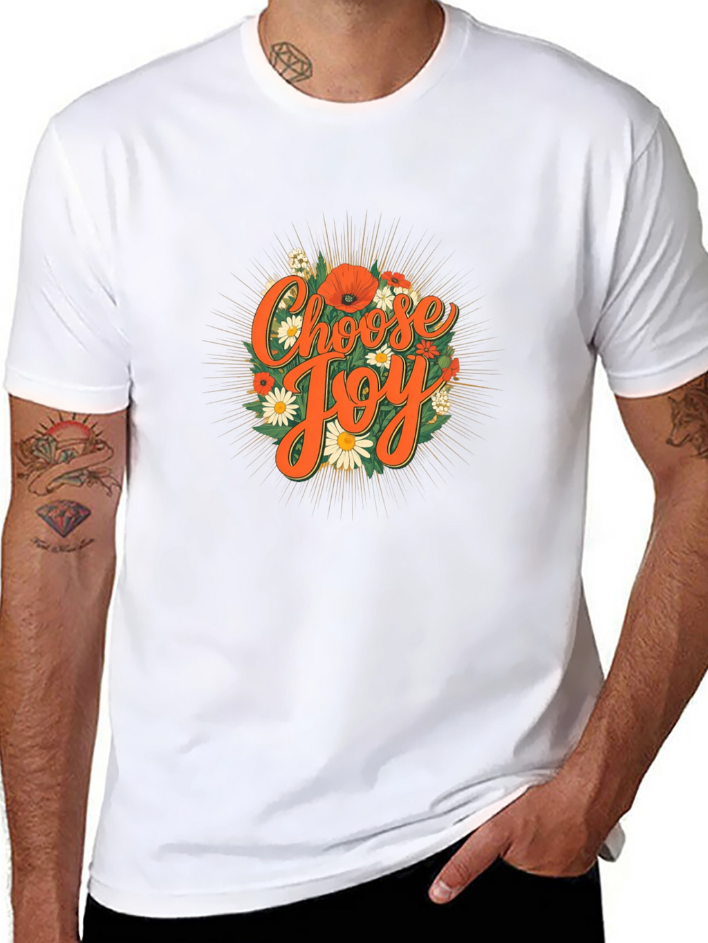Choose Joy Floral Graphic Tee - Positive Vibes