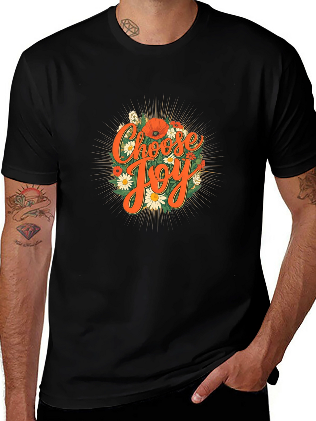 Choose Joy Floral Graphic Tee - Positive Vibes