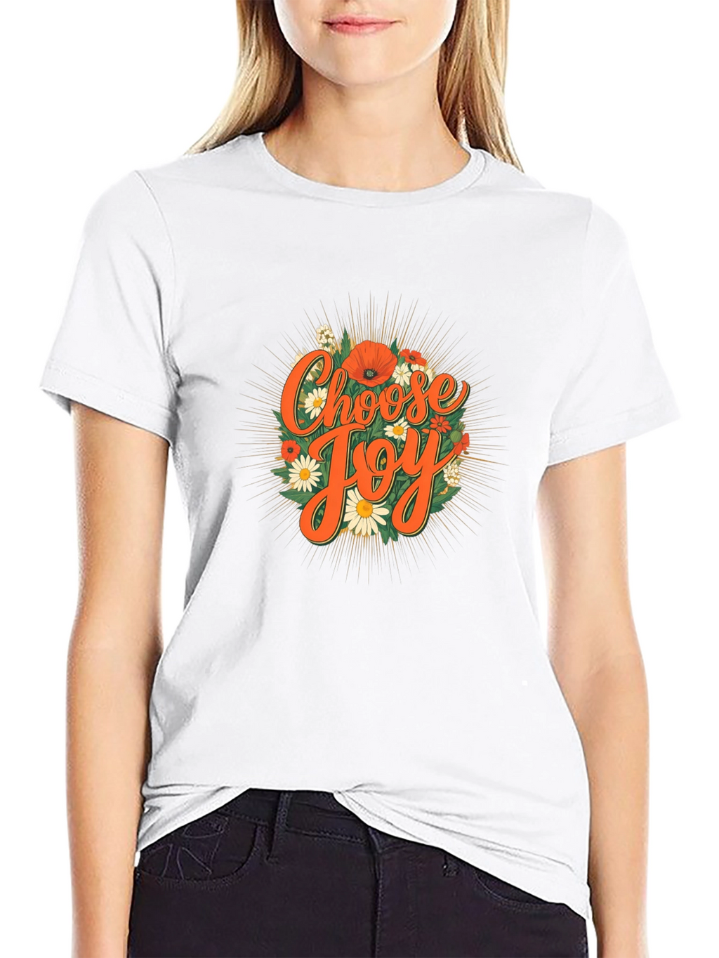Choose Joy Floral Graphic Tee - Positive Vibes