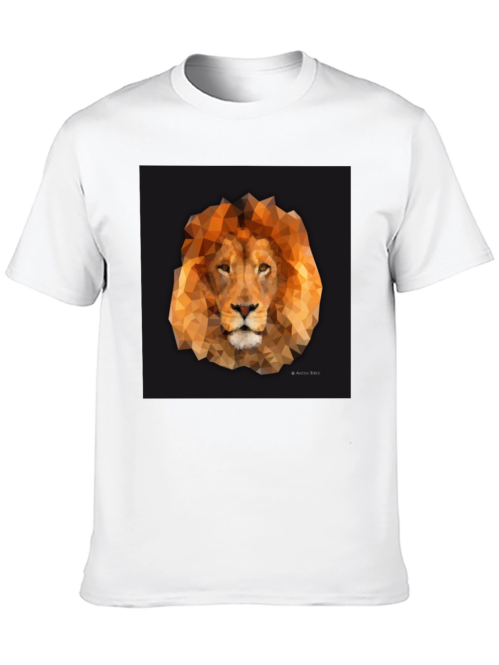 Geometric Lion Graphic Tee - Stylish Black T-Shirt