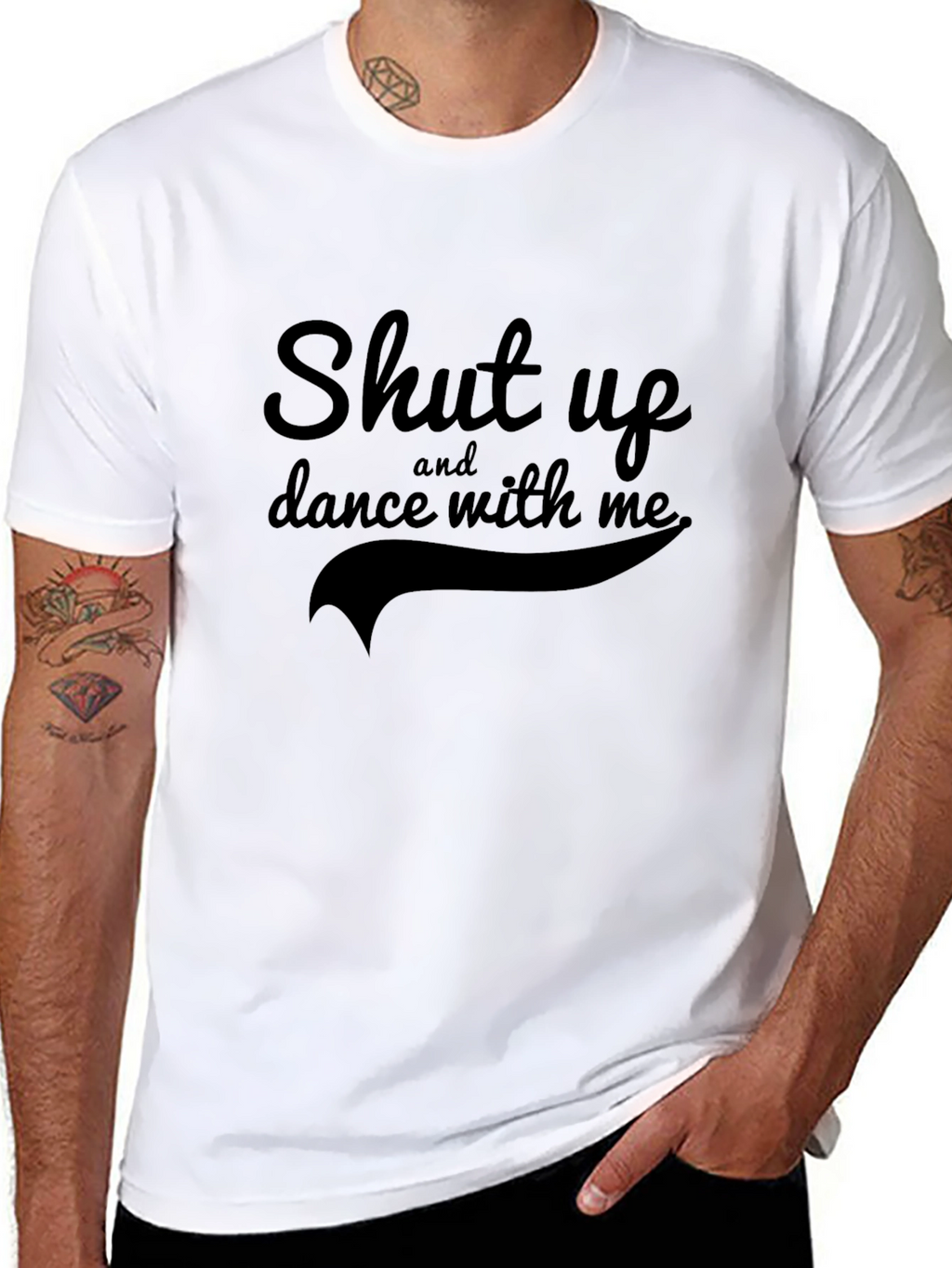 Shut Up and Dance with Me Black Graphic T-Shirt