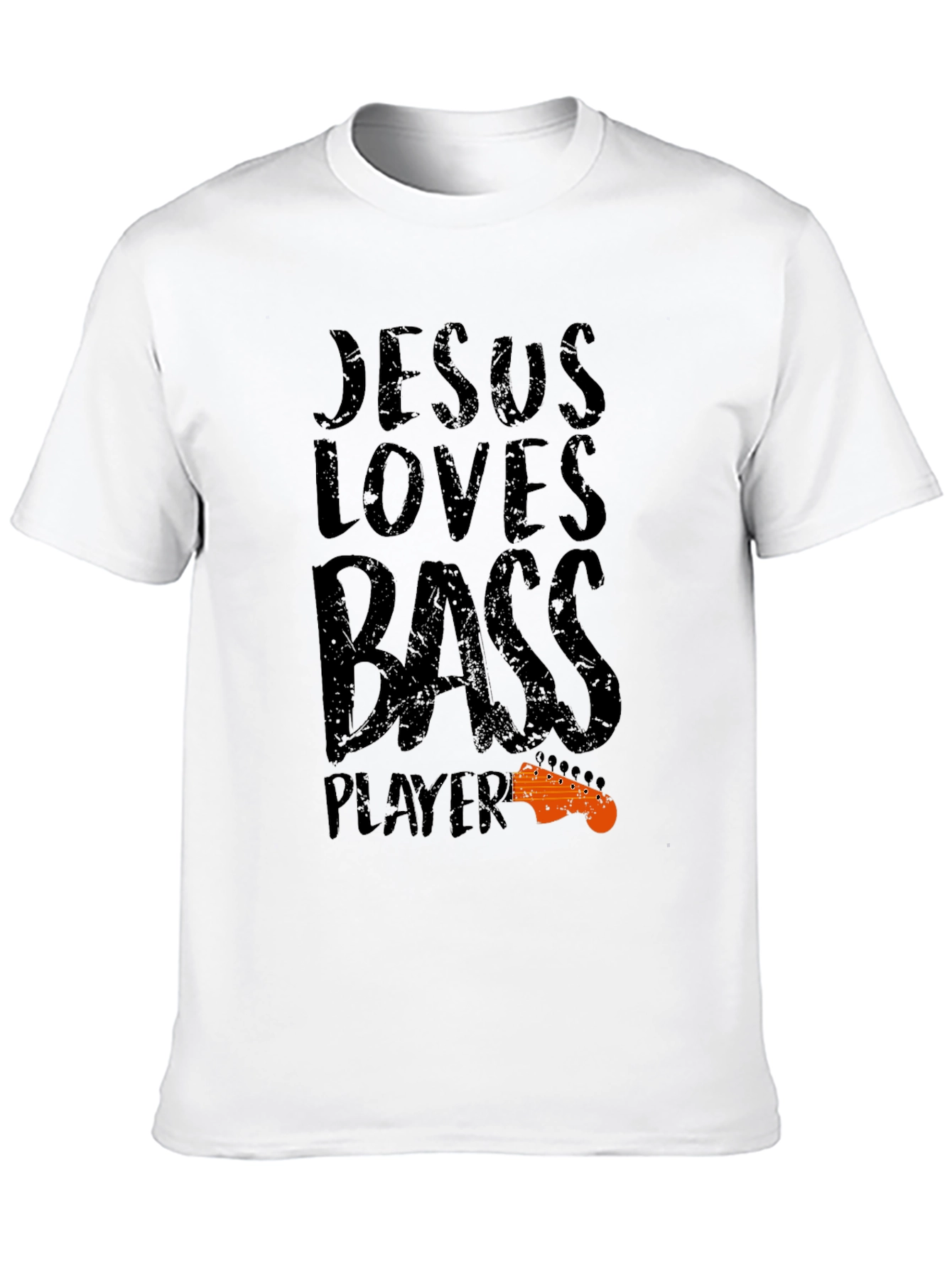 Jesus Loves Bass Player Black T-Shirt