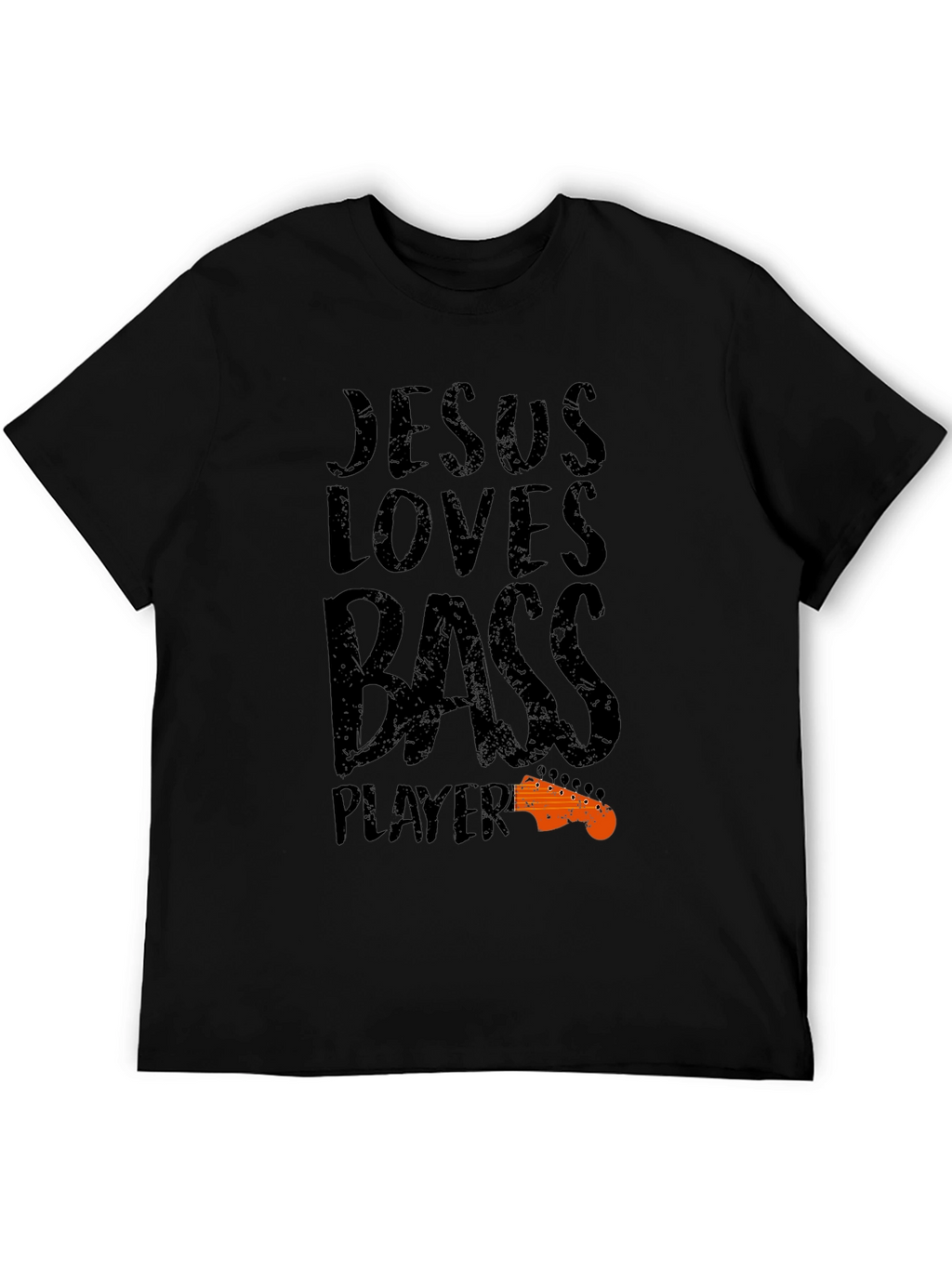 Jesus Loves Bass Player Black T-Shirt