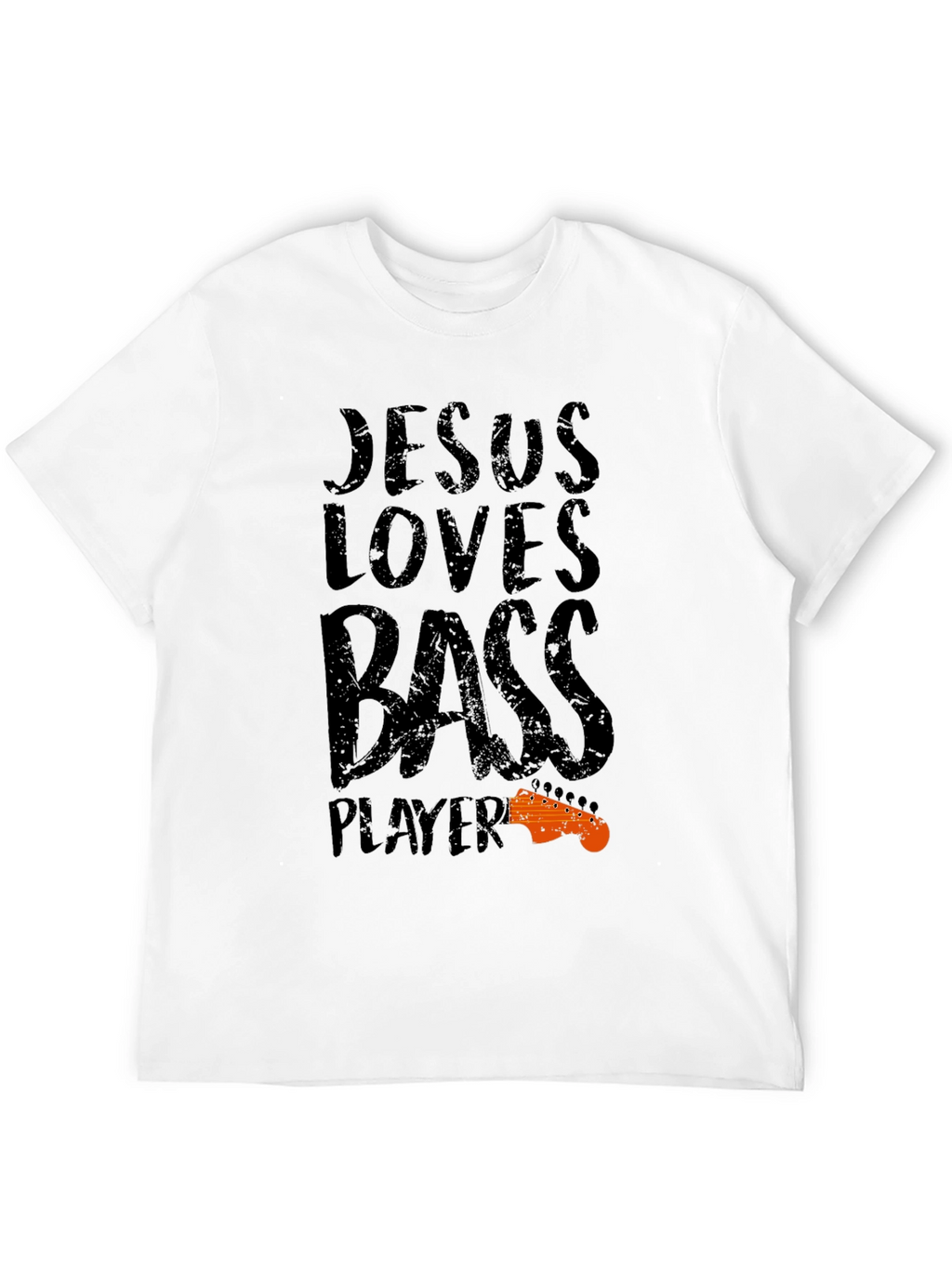 Jesus Loves Bass Player Black T-Shirt