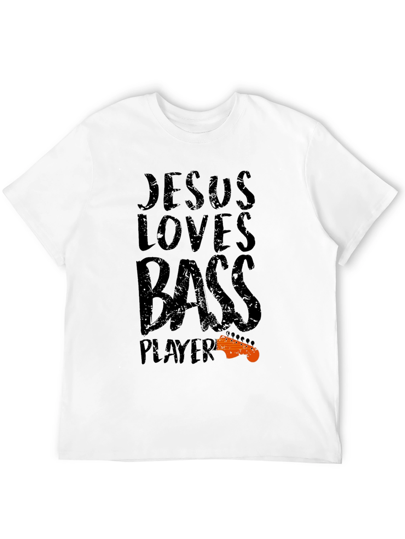 Jesus Loves Bass Player Black T-Shirt