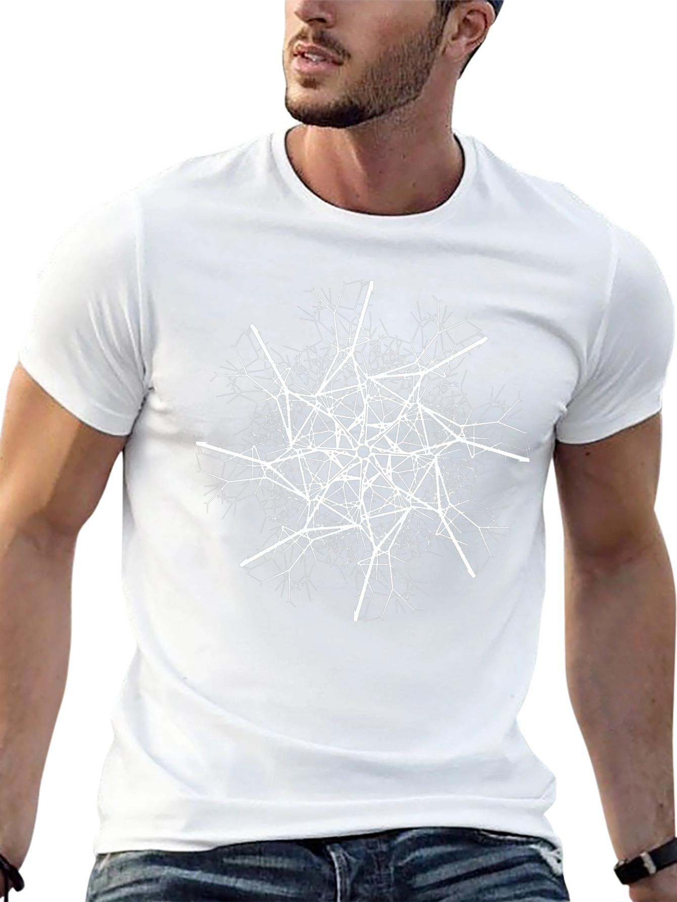 Abstract Tree Graphic T-Shirt - Black