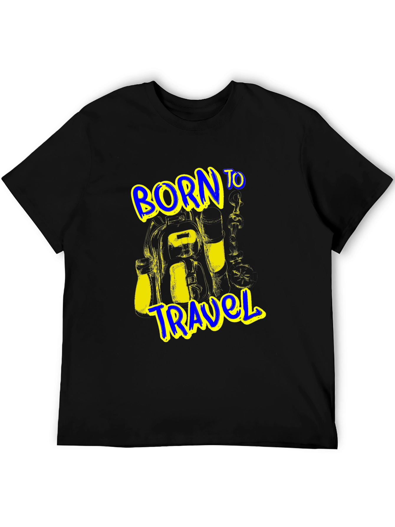 Born to Travel Graphic Black T-Shirt