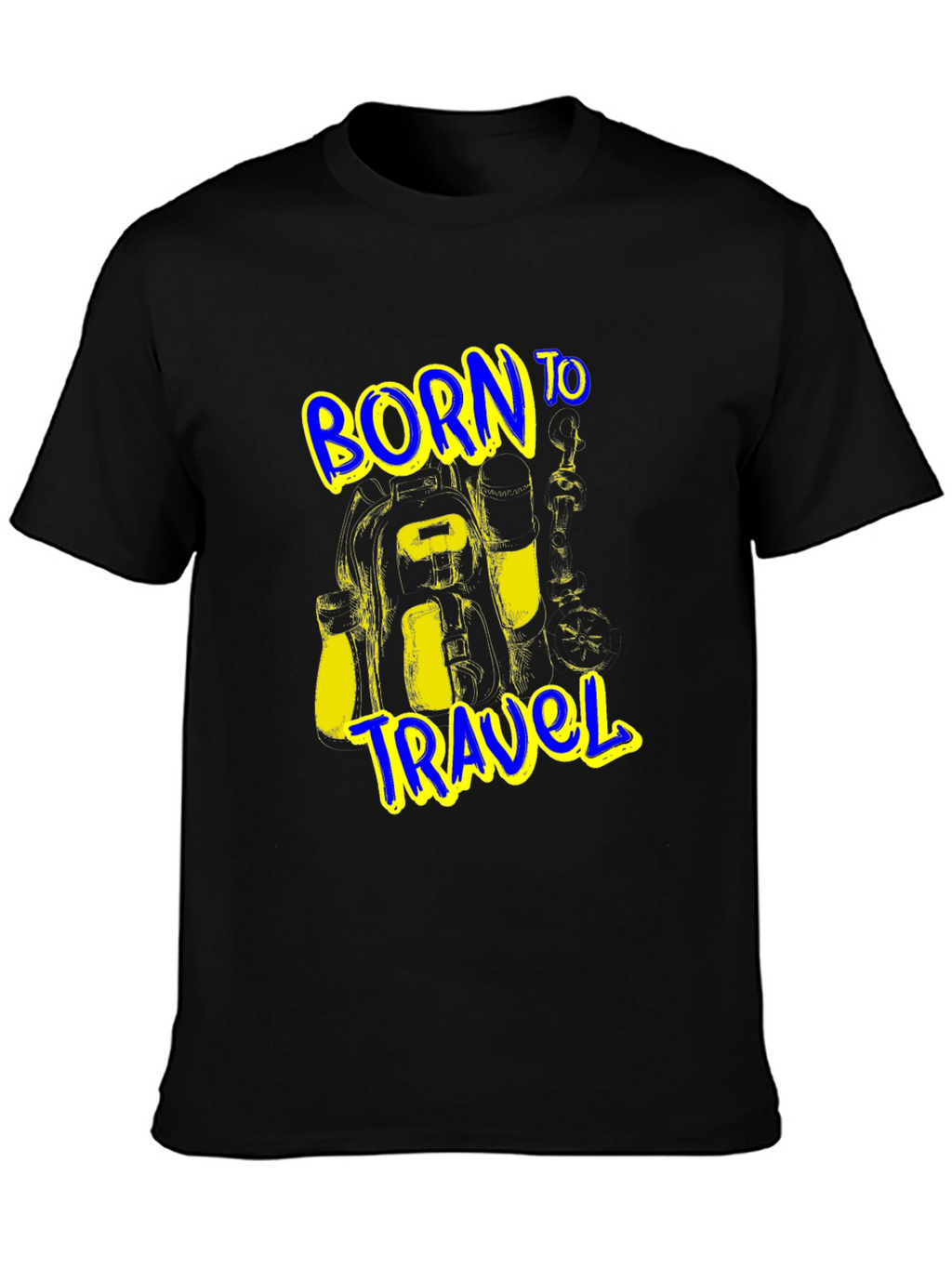 Born to Travel Graphic Black T-Shirt