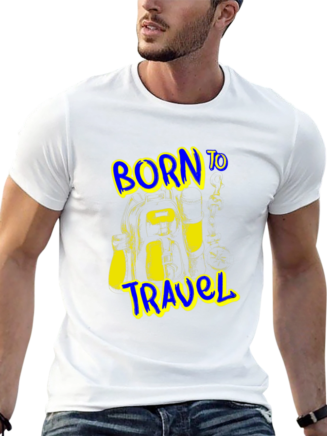 Born to Travel Graphic Black T-Shirt