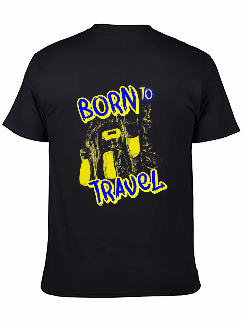 Born to Travel Graphic Black T-Shirt