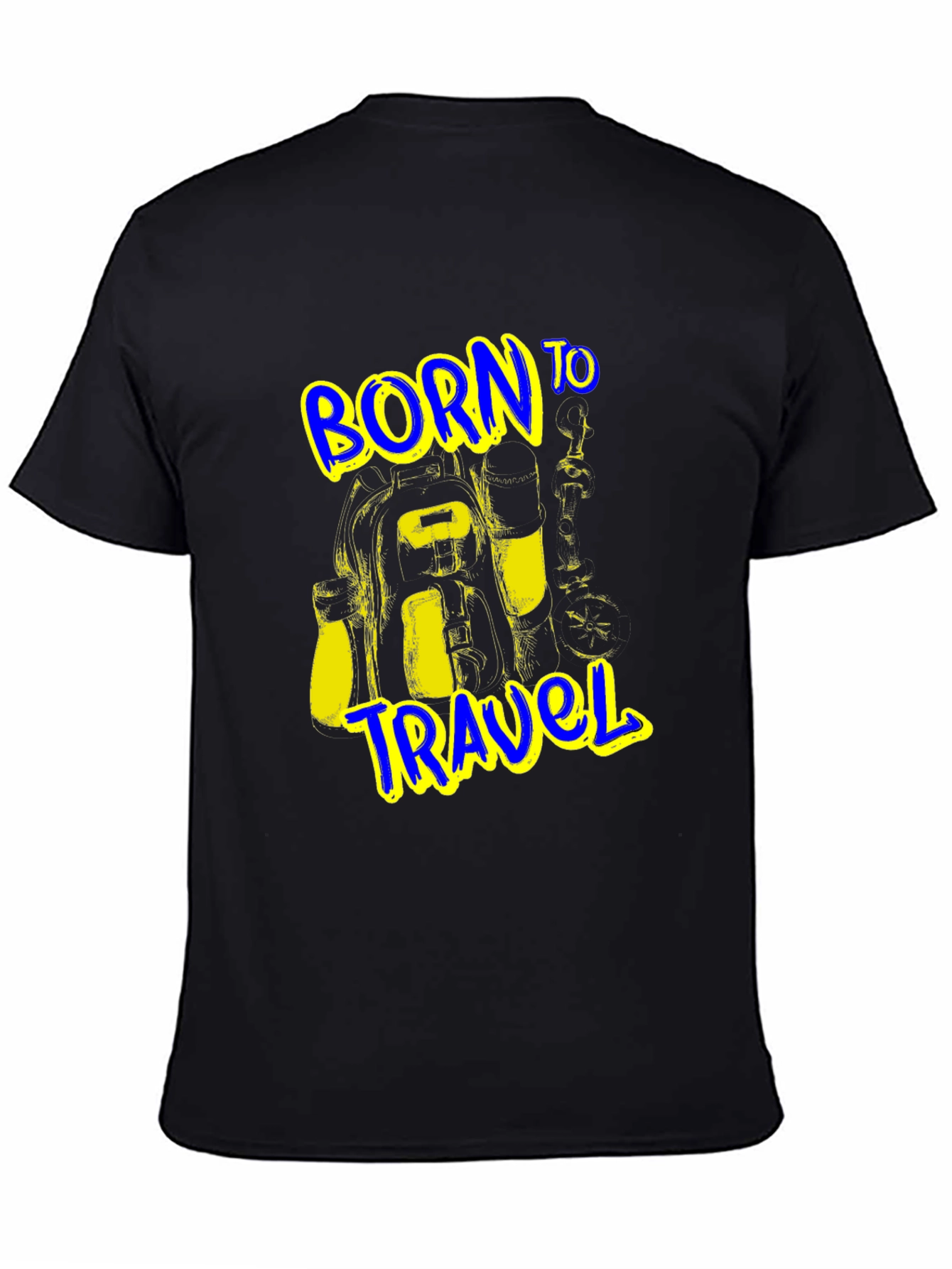 Born to Travel Graphic Black T-Shirt