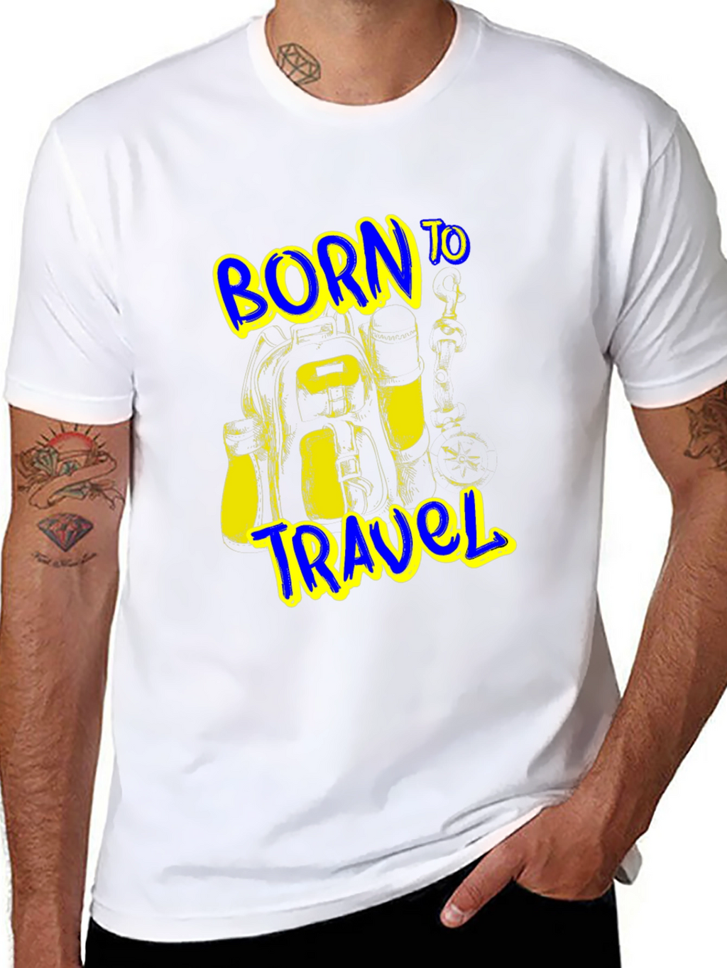 Born to Travel Graphic Black T-Shirt