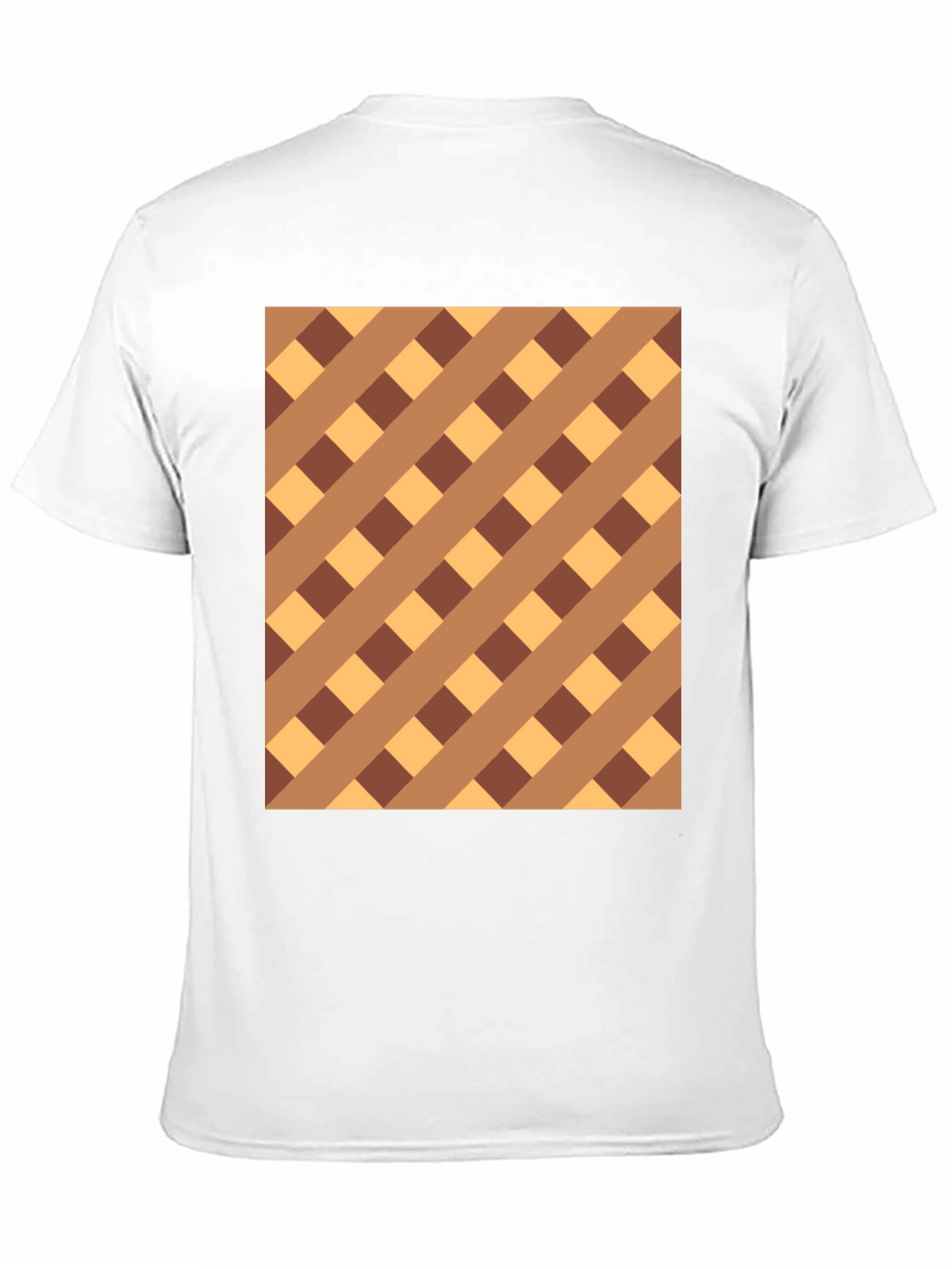 Brown Checkered Pattern Black Tee