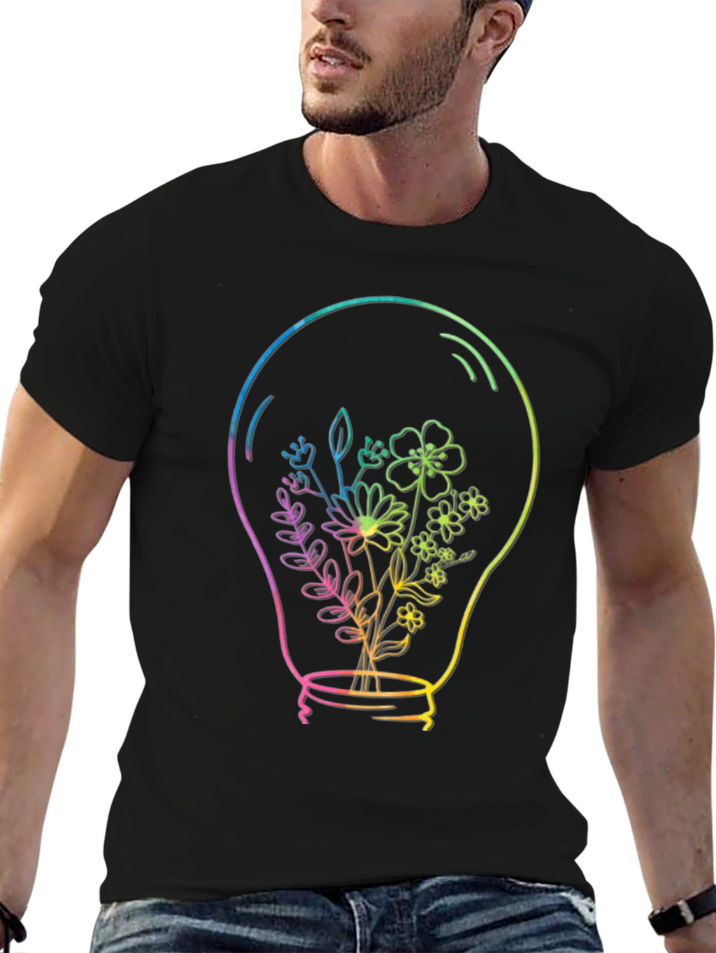 Floral Light Bulb Graphic Tee
