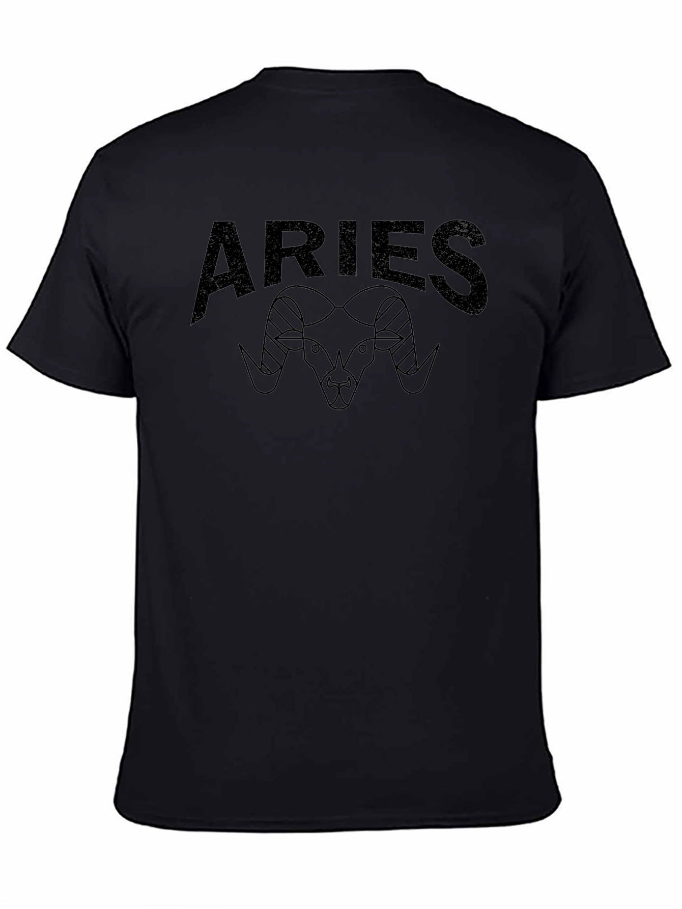 Aries Zodiac Graphic Print Black T-Shirt