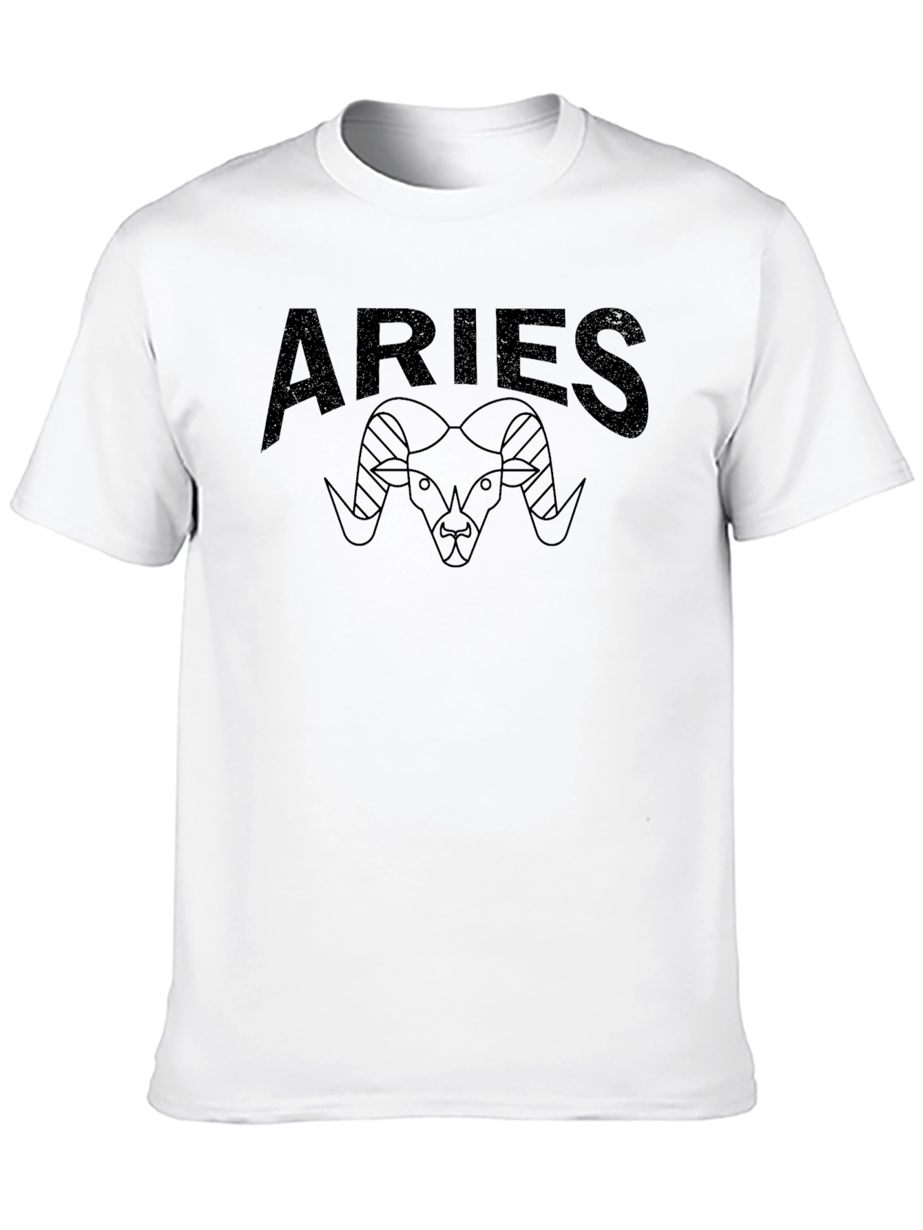 Aries Zodiac Graphic Print Black T-Shirt