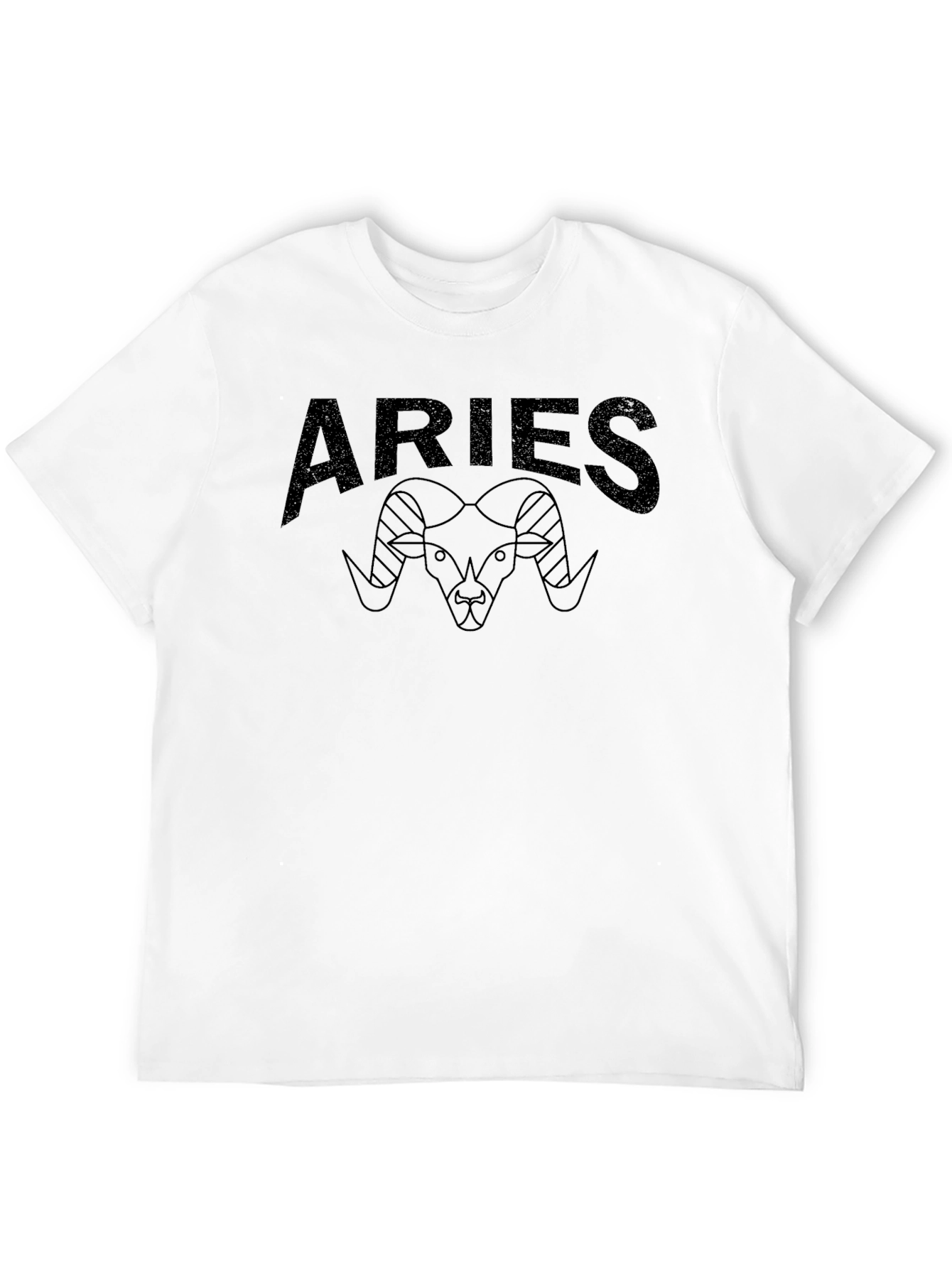 Aries Zodiac Graphic Print Black T-Shirt
