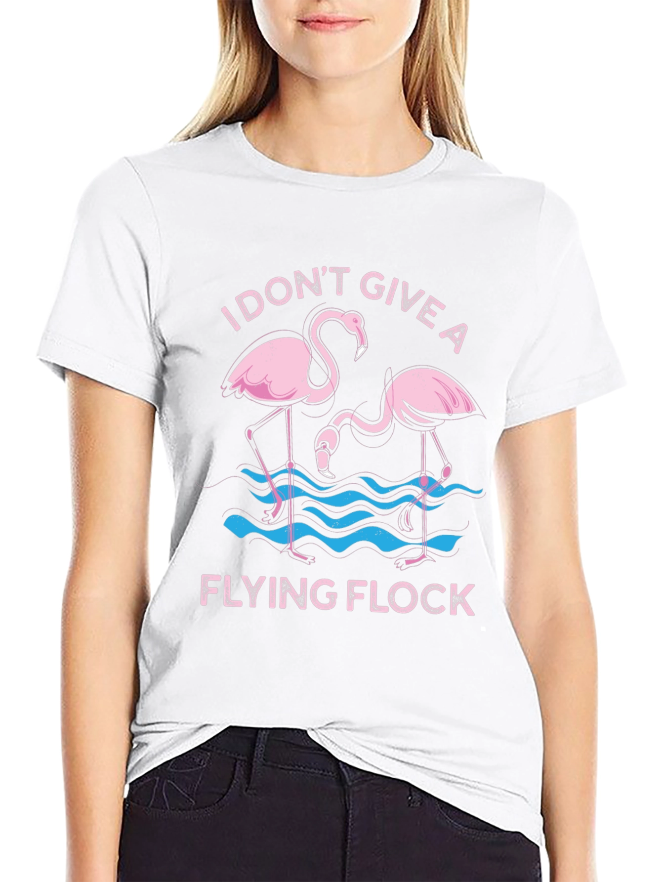 Funny Flamingo Graphic T-Shirt - I Dont Give a Flying Flock Tee