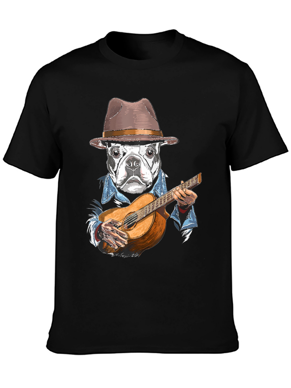 Dog Playing Guitar Graphic T-Shirt