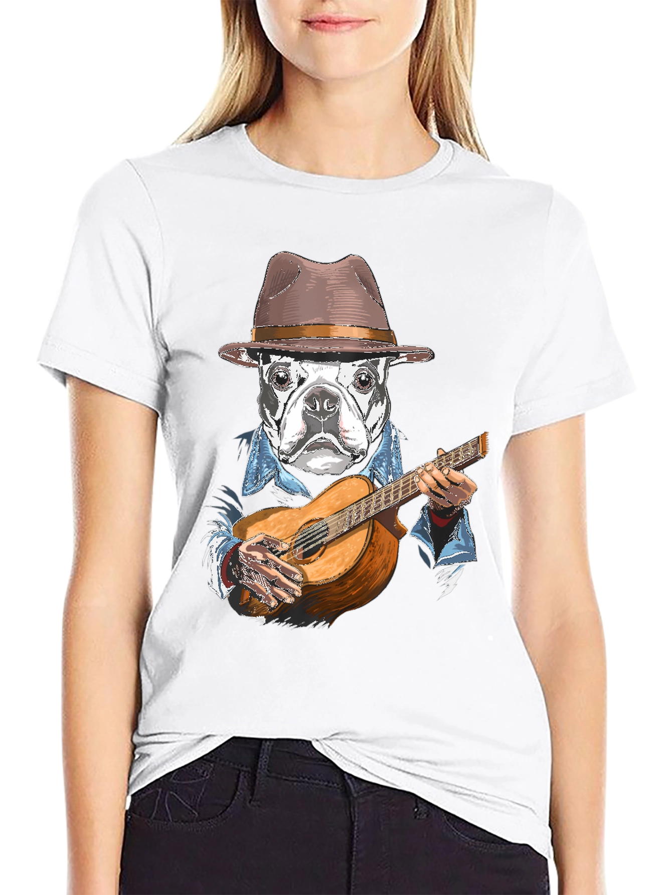 Dog Playing Guitar Graphic T-Shirt