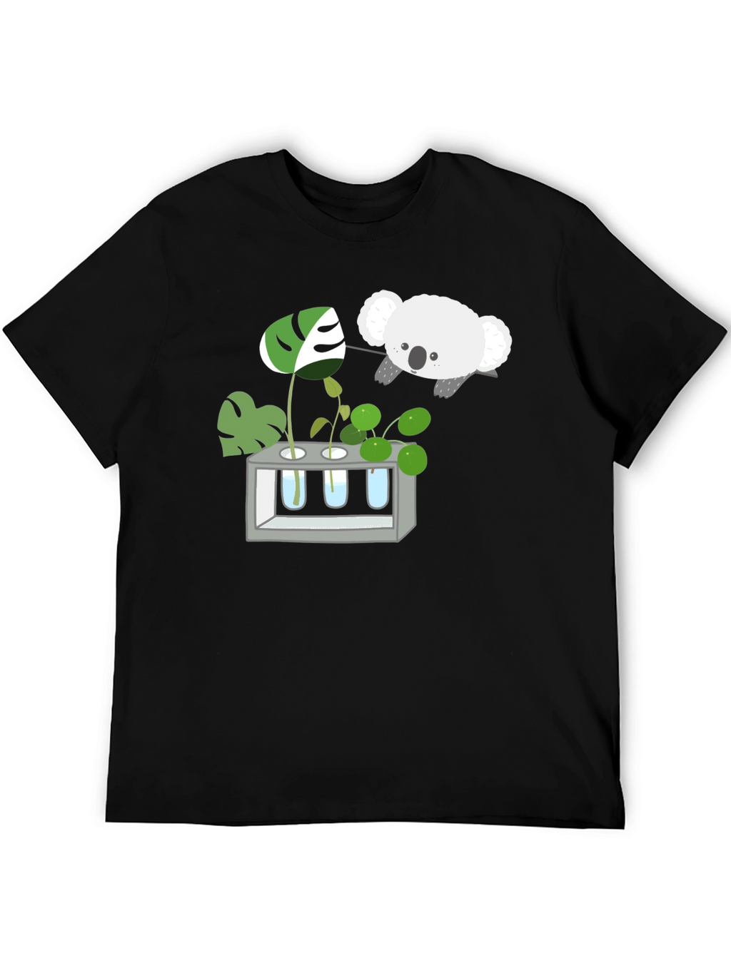 Koala & Plant Lover Black T-Shirt