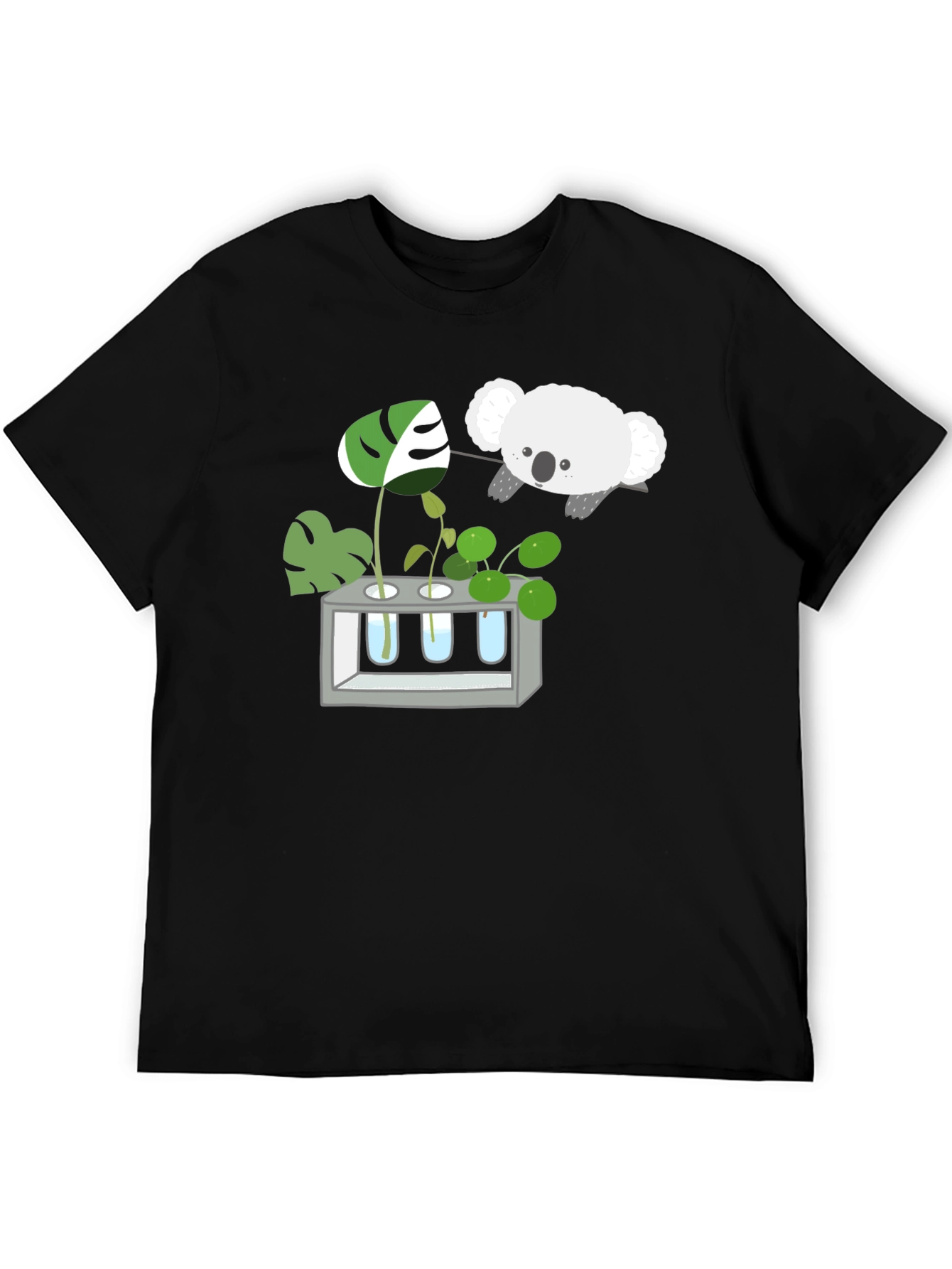 Koala & Plant Lover Black T-Shirt